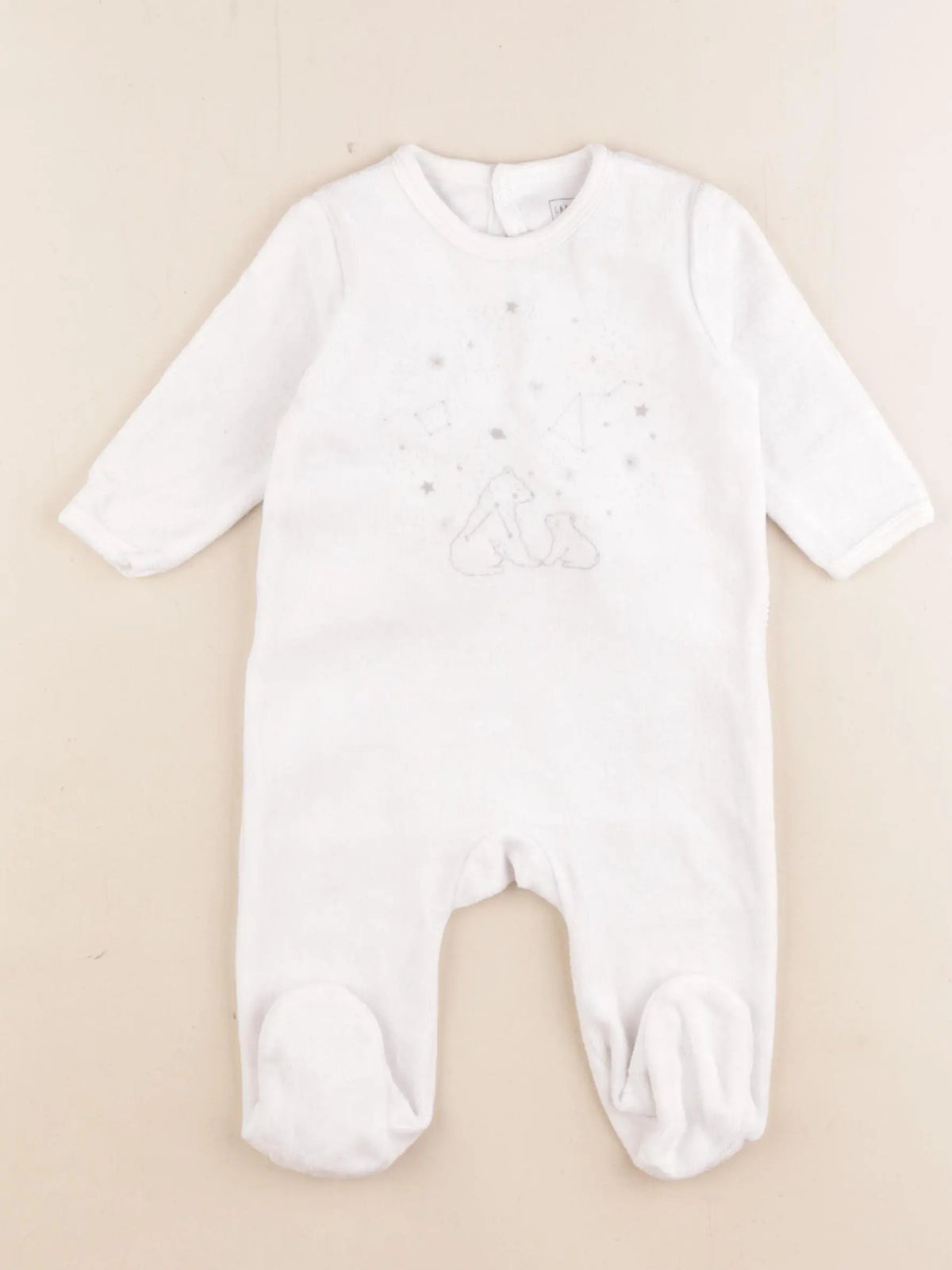 Carrément Beau - pyjama velours blanc - 3 mois