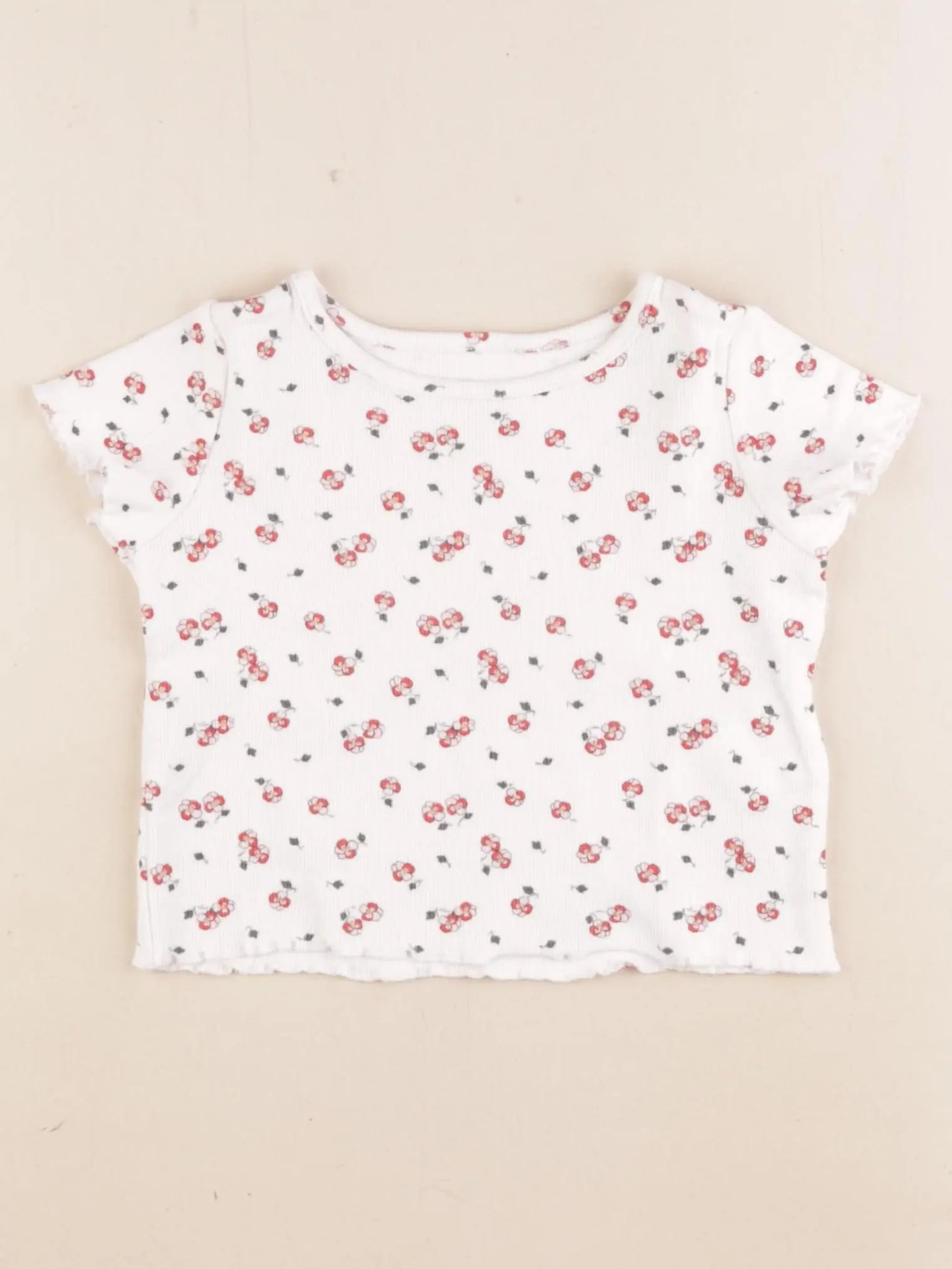 Cyrillus - tee-shirt blanc, rouge - 3 ans