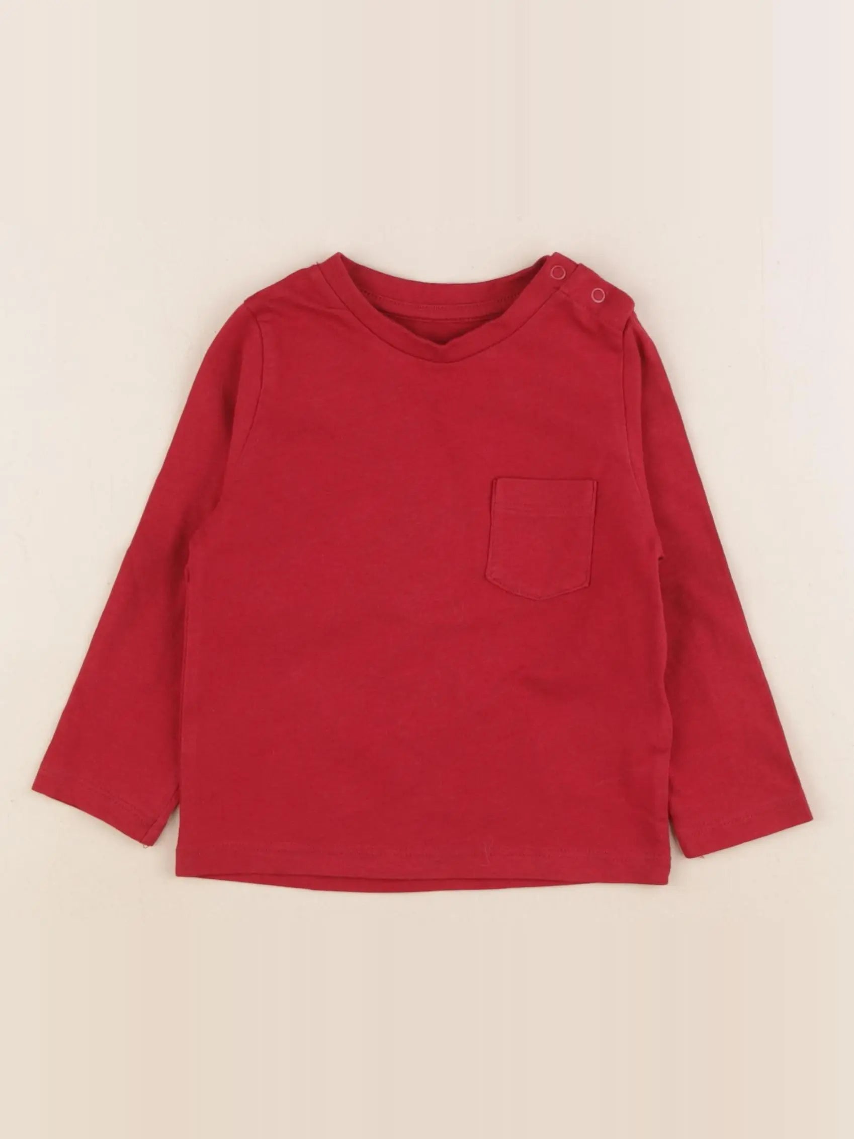 Vertbaudet - tee-shirt rouge - 12 mois