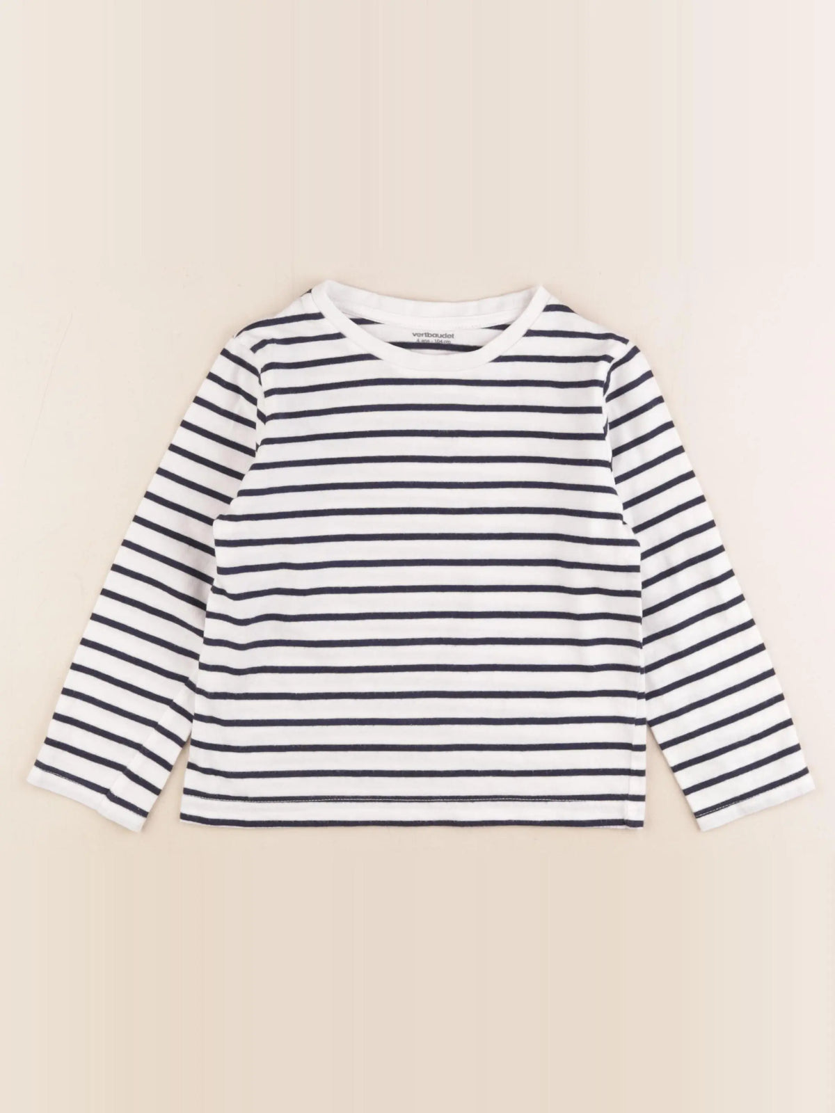 Vertbaudet - tee-shirt blanc, bleu - 4 ans