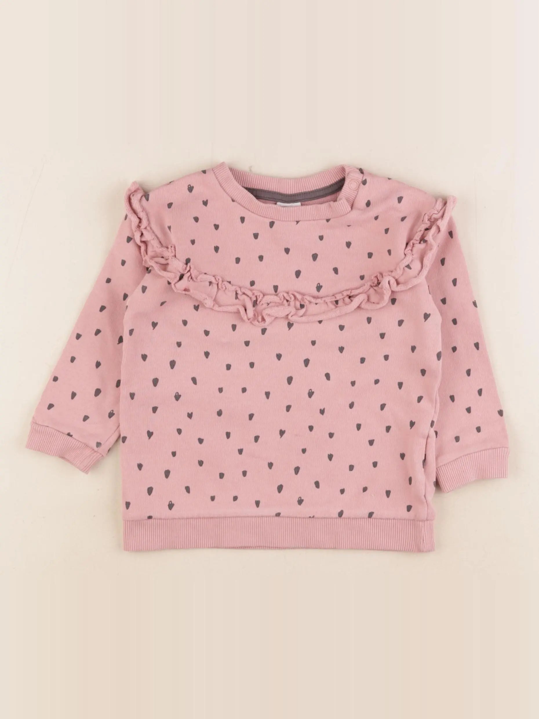 H&M - sweat rose - 12/18 mois