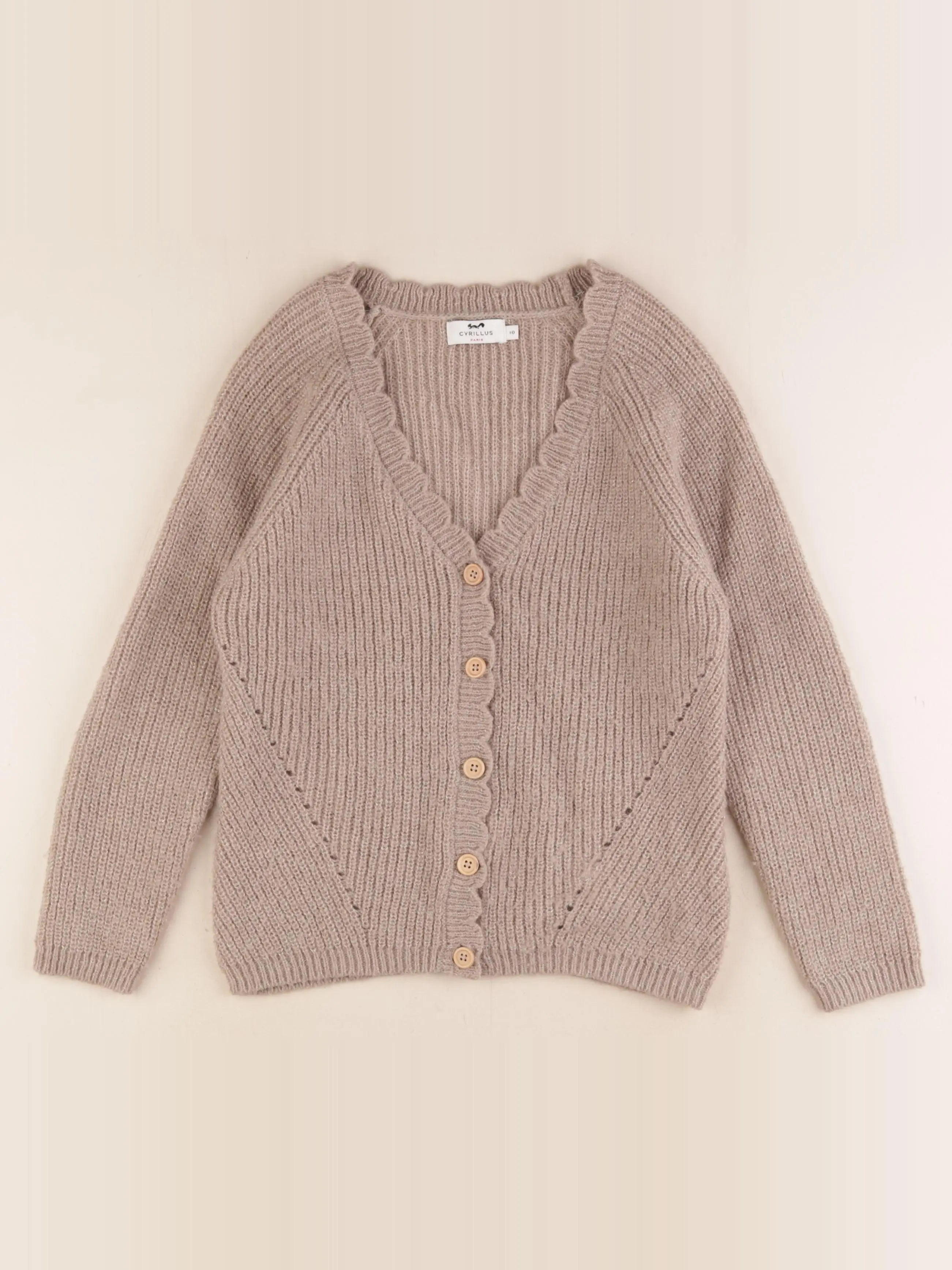 Cyrillus - gilet marron, or - 10 ans