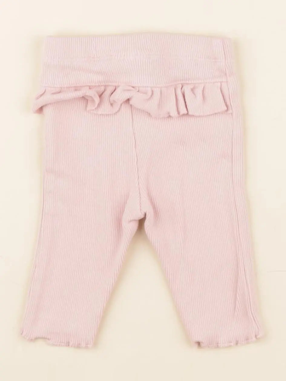 H&M - legging volants au dos rose - 0/1 mois