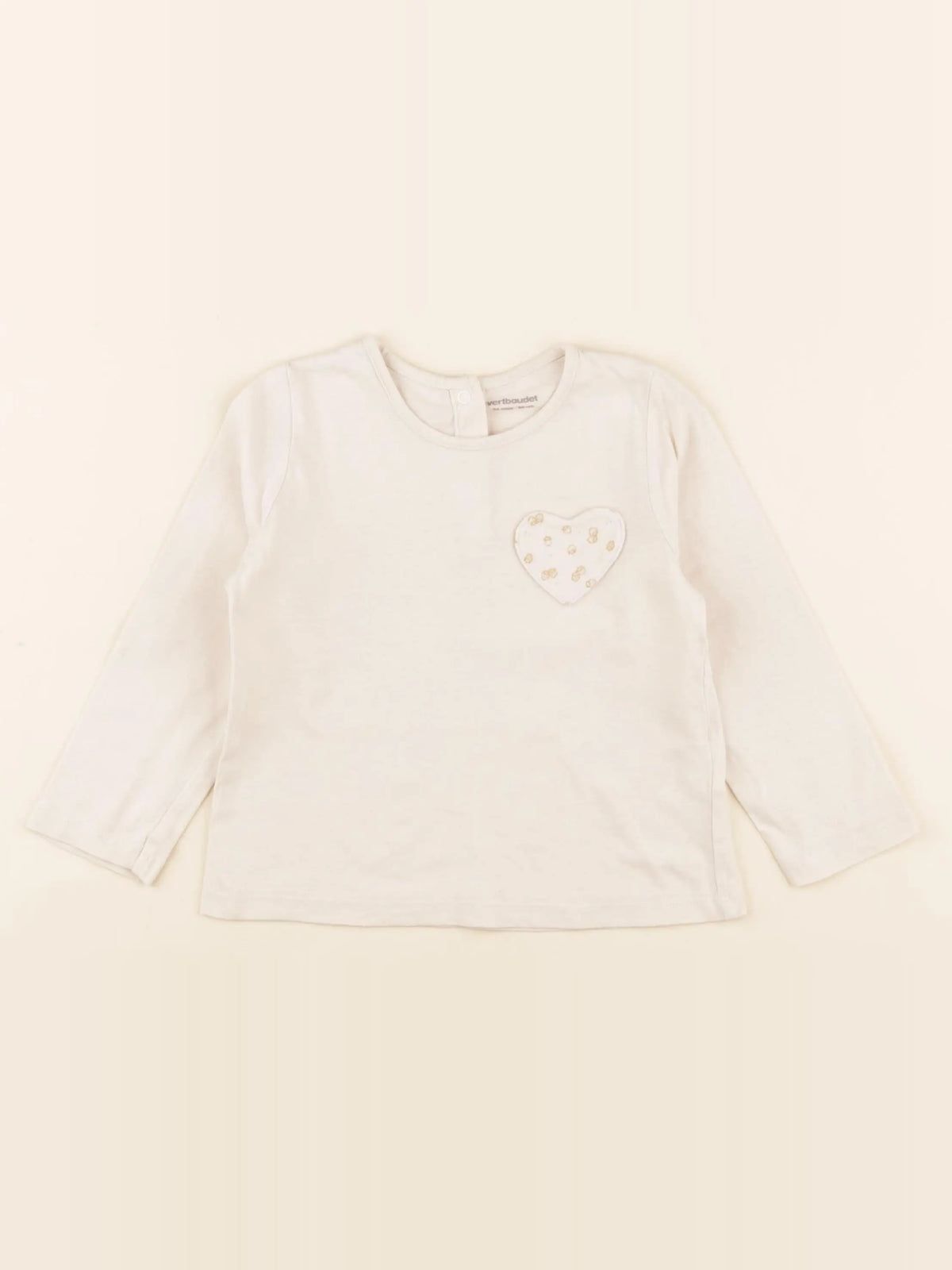 Vertbaudet - tee-shirt beige - 24 mois