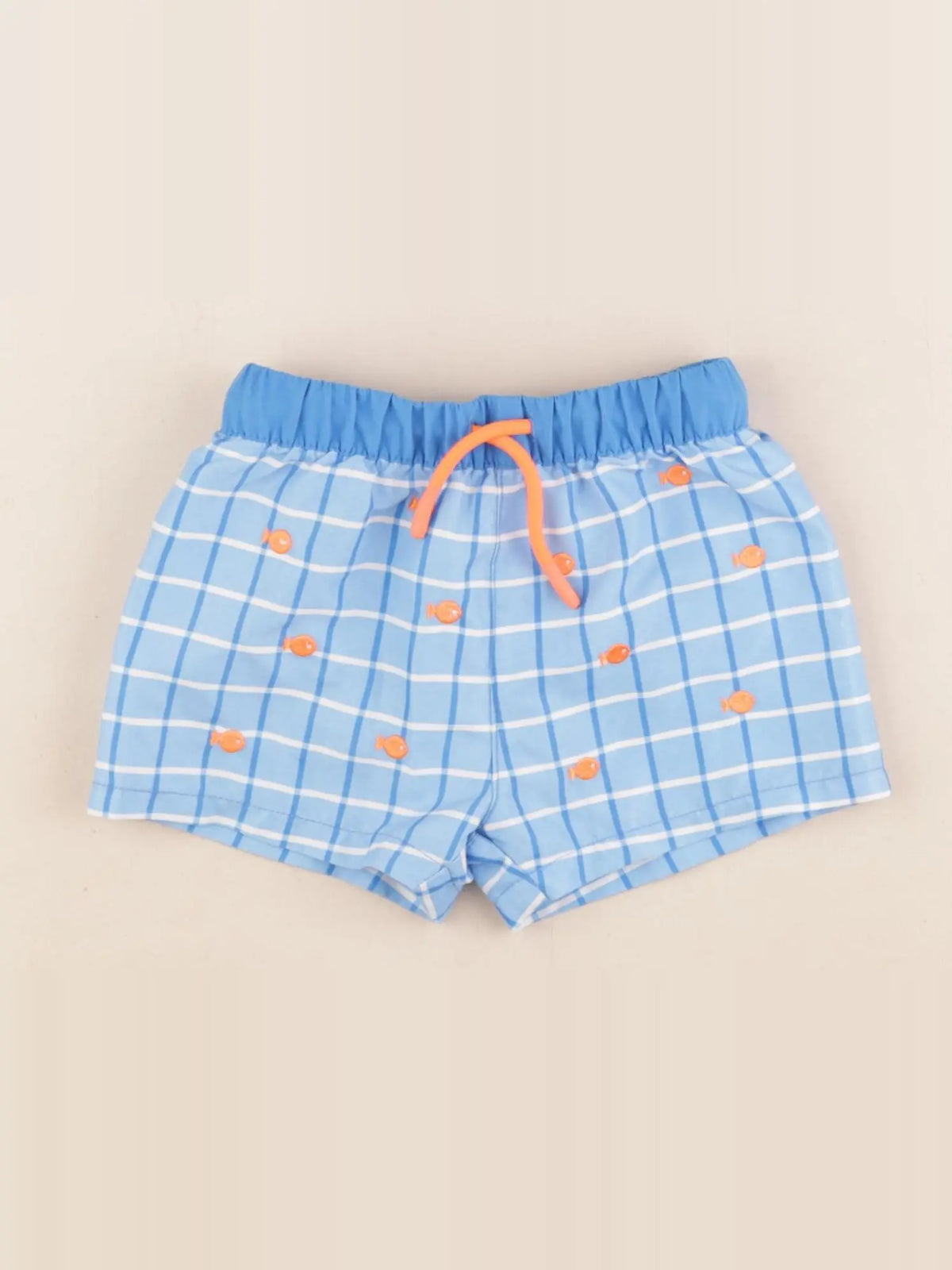 Jacadi - maillot de bain bleu, orange fluo - 12 mois