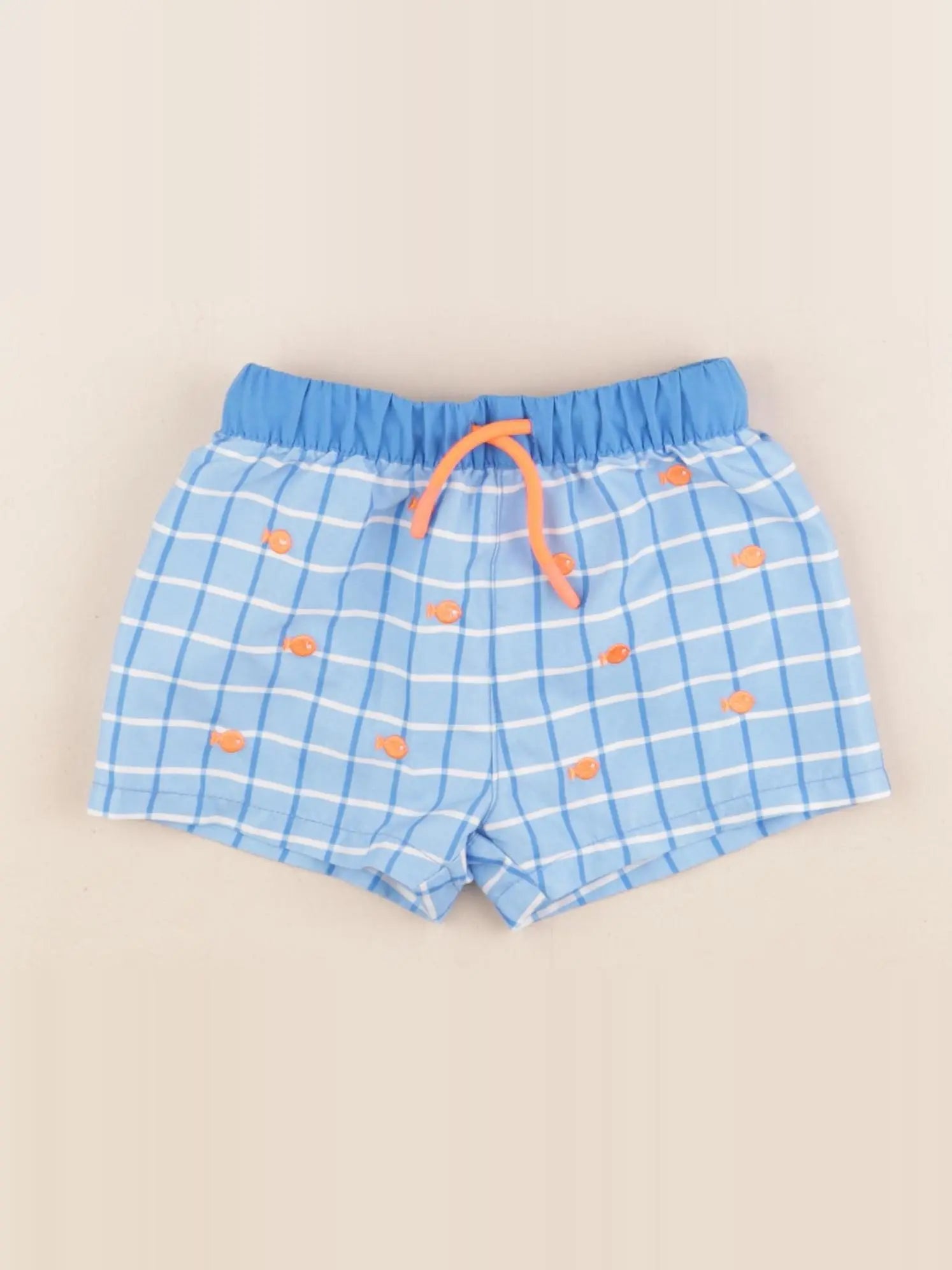 Jacadi - maillot de bain bleu, orange fluo - 12 mois