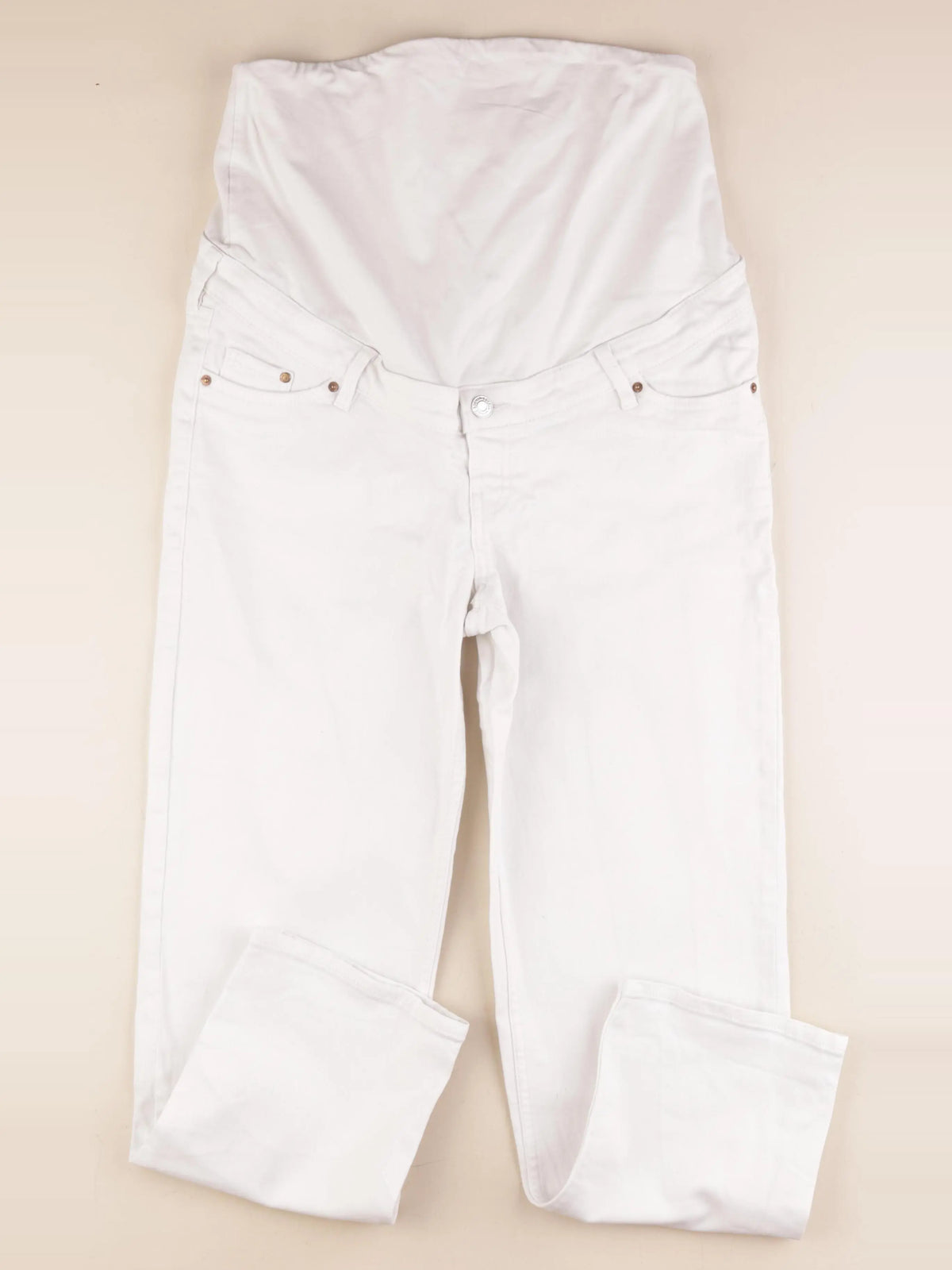 H&M - jean grossesse blanc - M