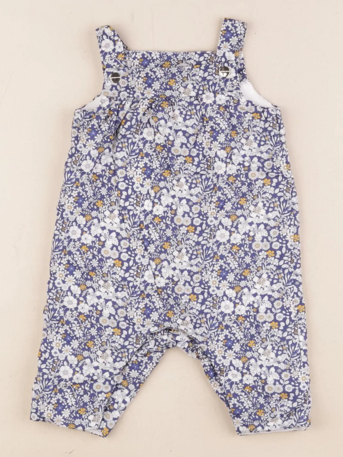 Jacadi - combinaison doublé, liberty bleu - 3 mois