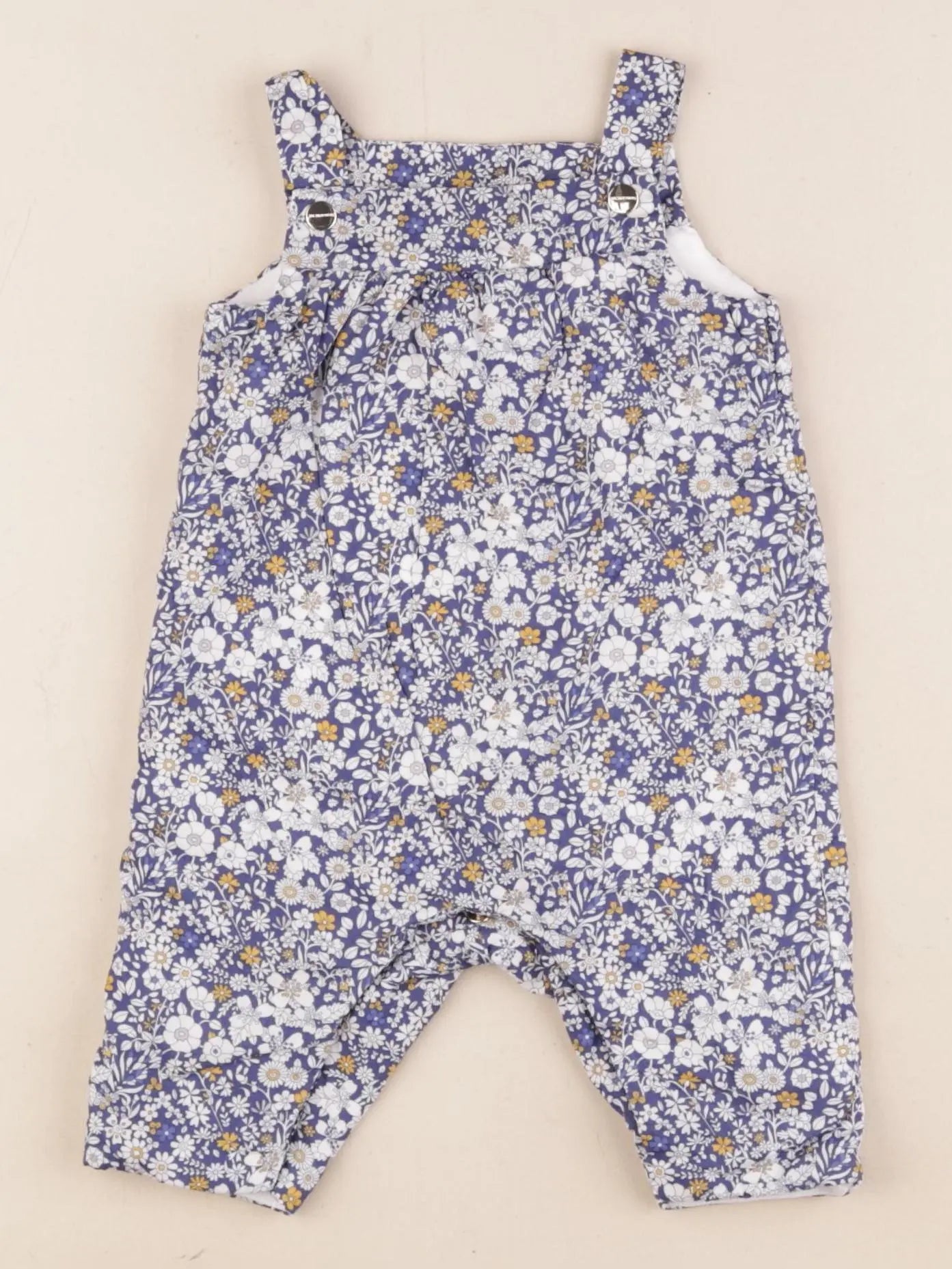 Jacadi - combinaison doublé, liberty bleu - 3 mois
