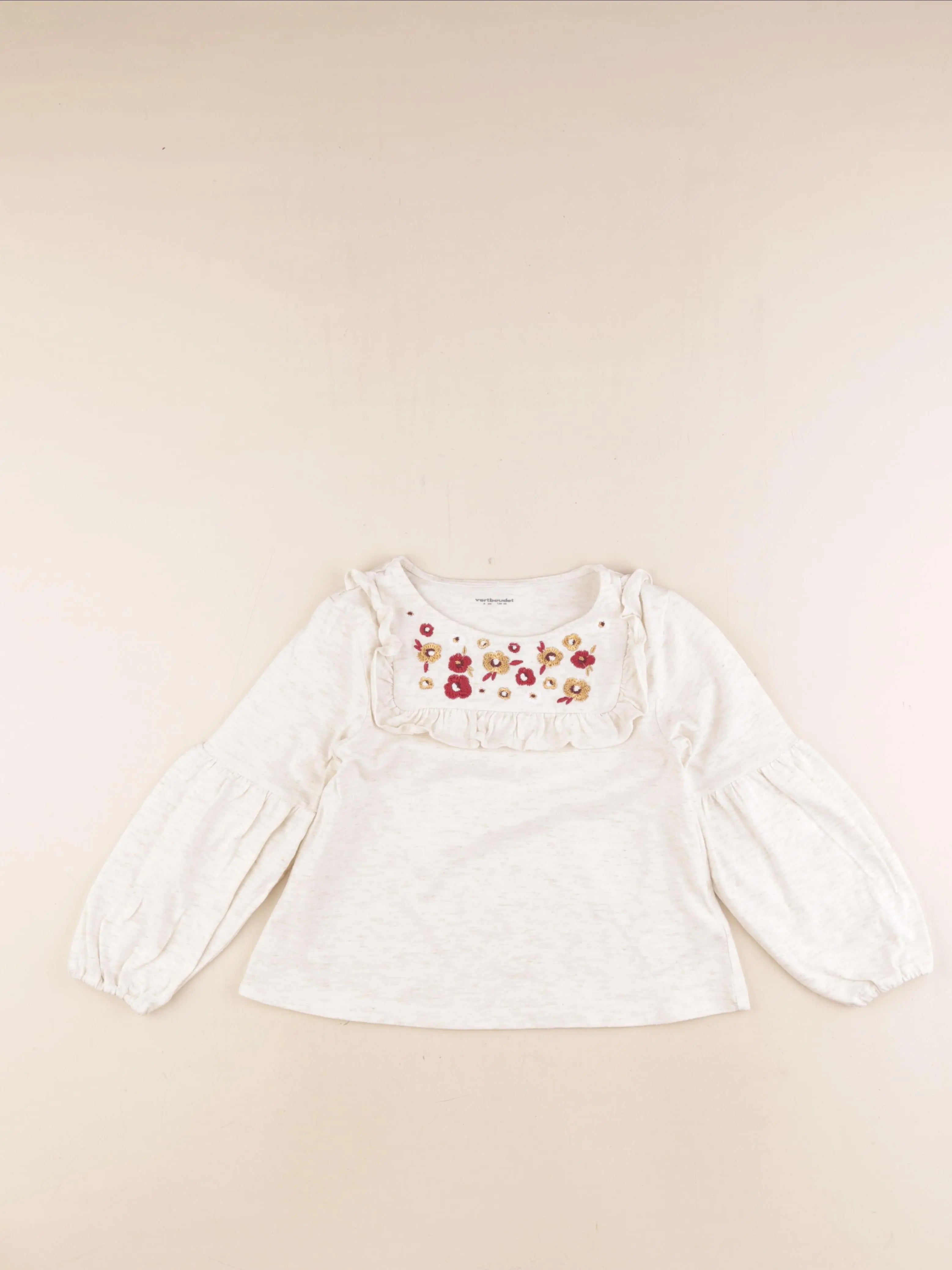 Vertbaudet - tee-shirt beige - 8 ans