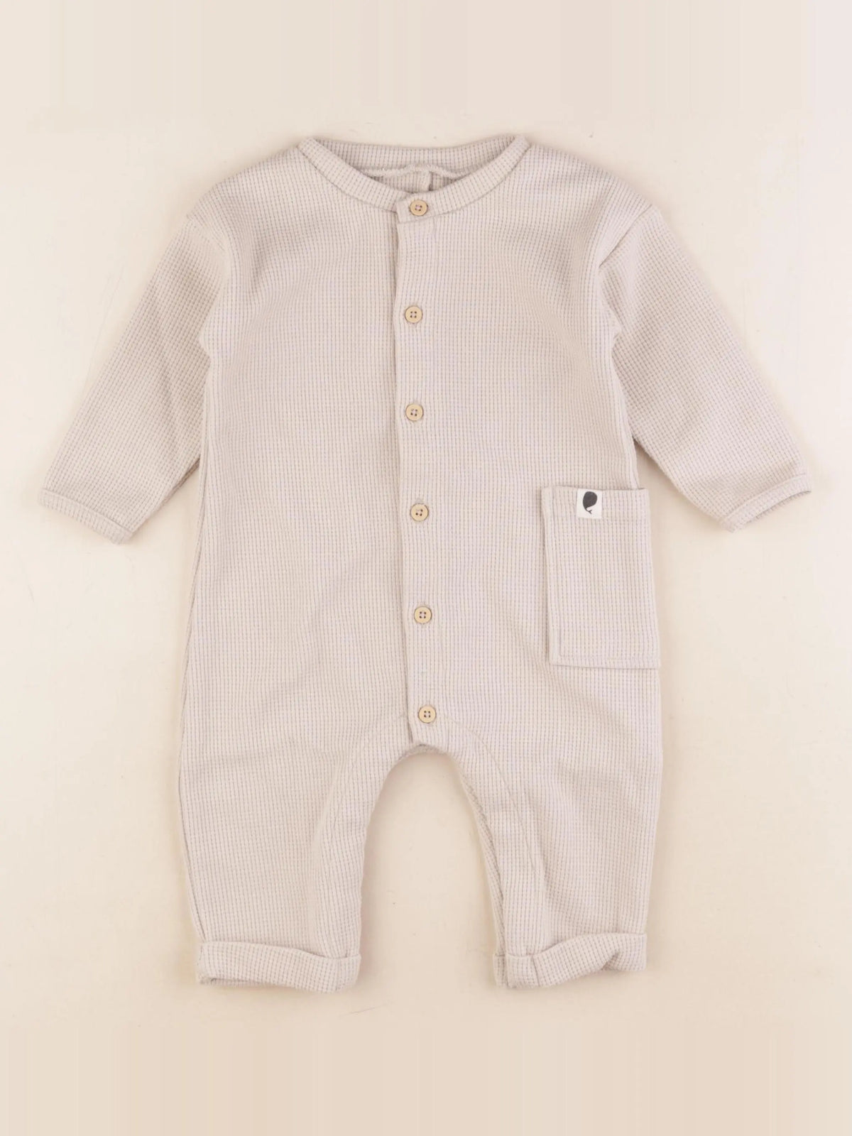 Vertbaudet - combinaison beige - 9 mois