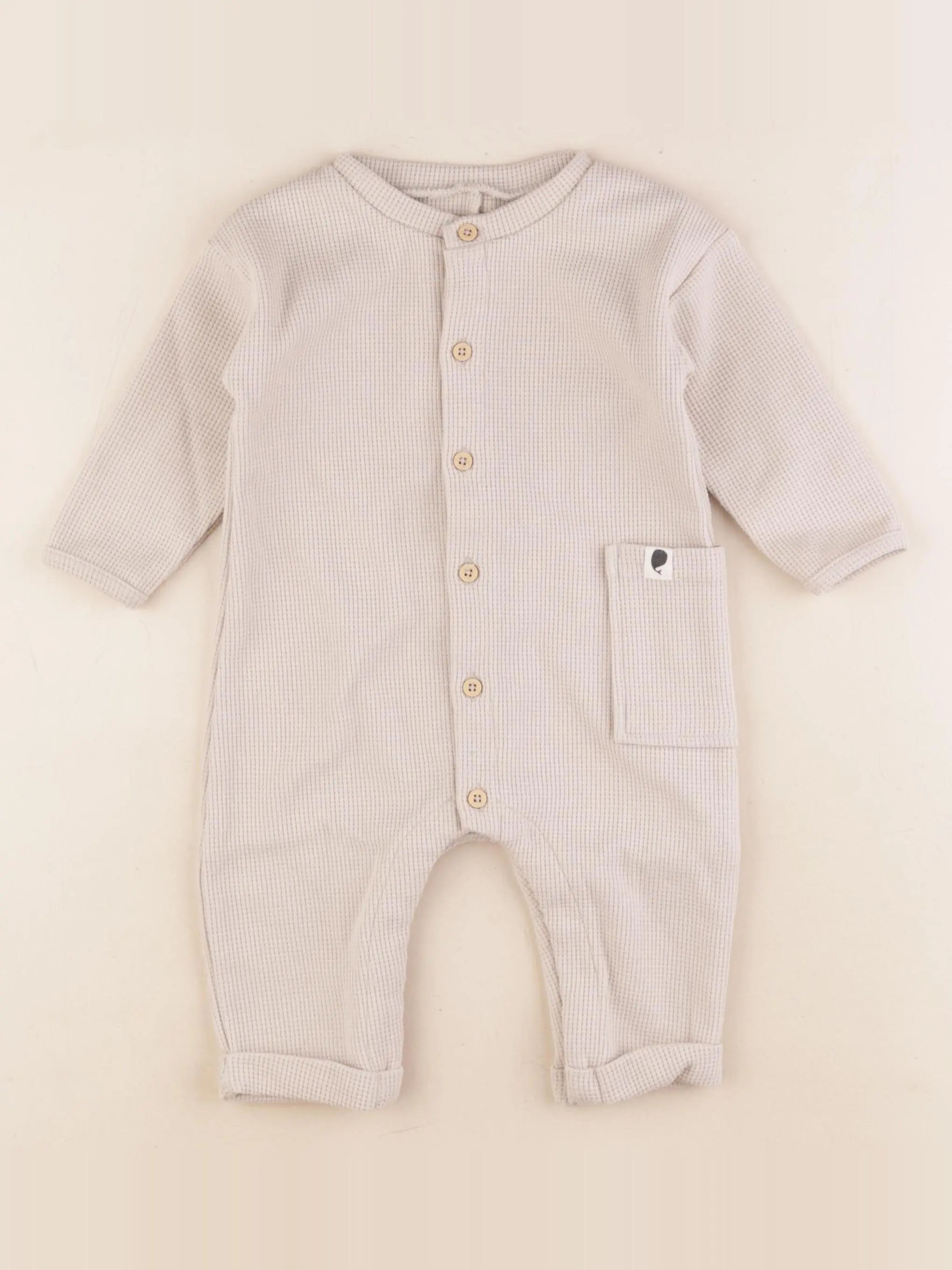 Vertbaudet - combinaison beige - 9 mois