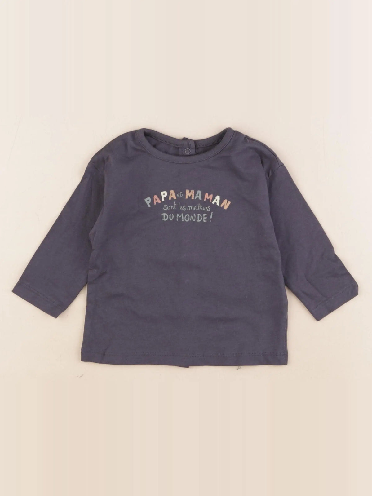 Vertbaudet - tee-shirt bleu - 9 mois