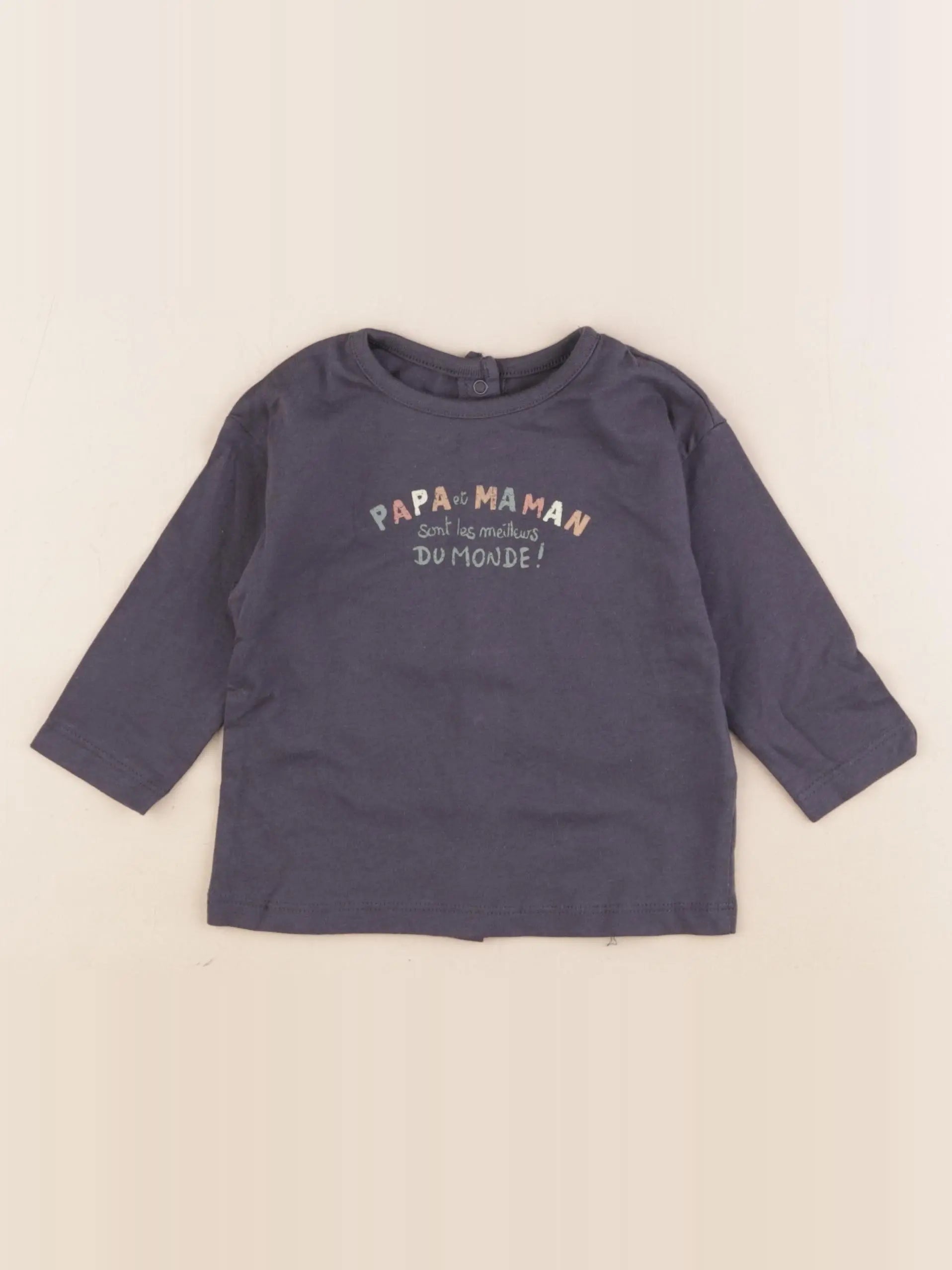 Vertbaudet - tee-shirt bleu - 9 mois