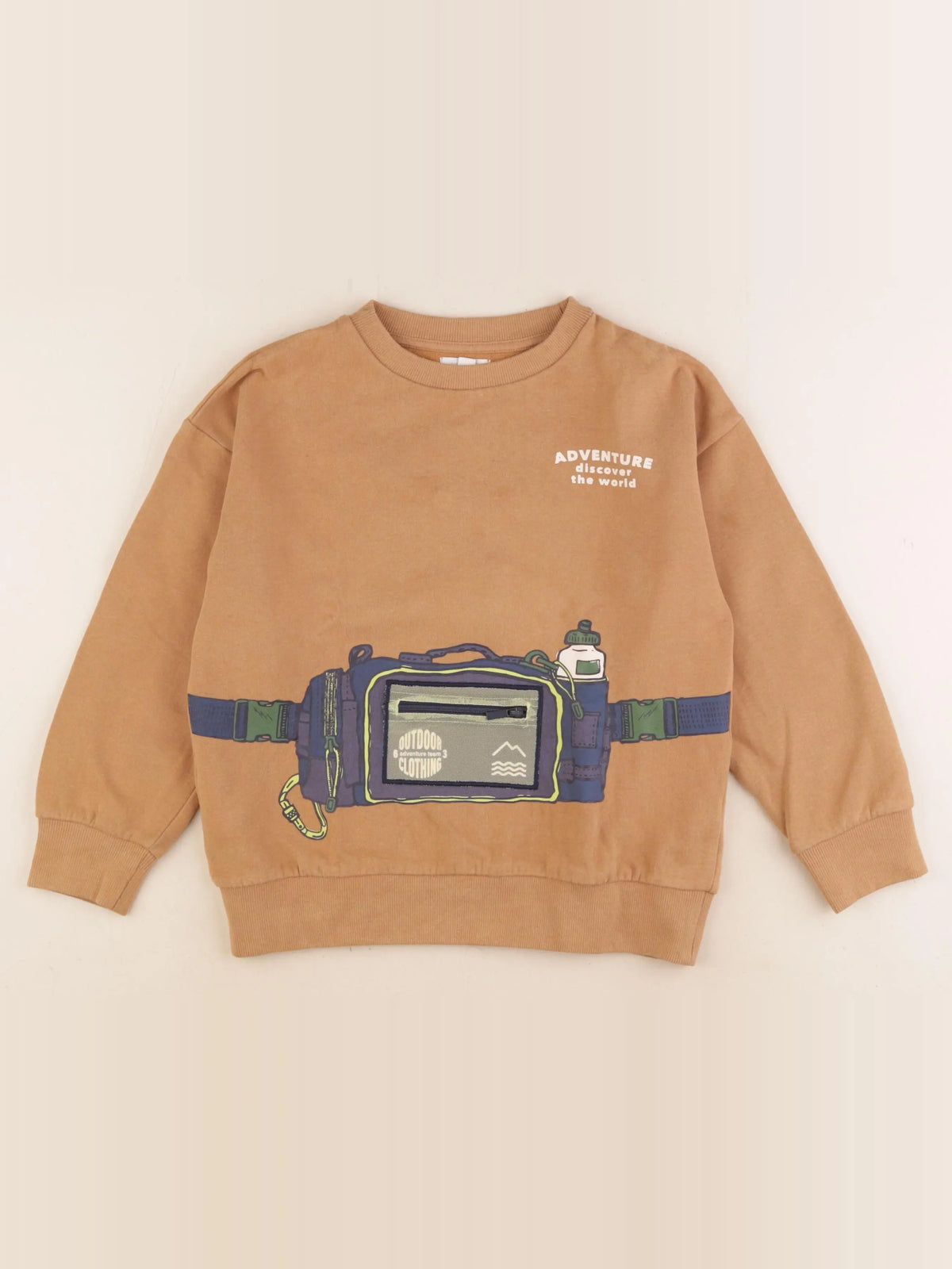 Vertbaudet - sweat marron - 8 ans