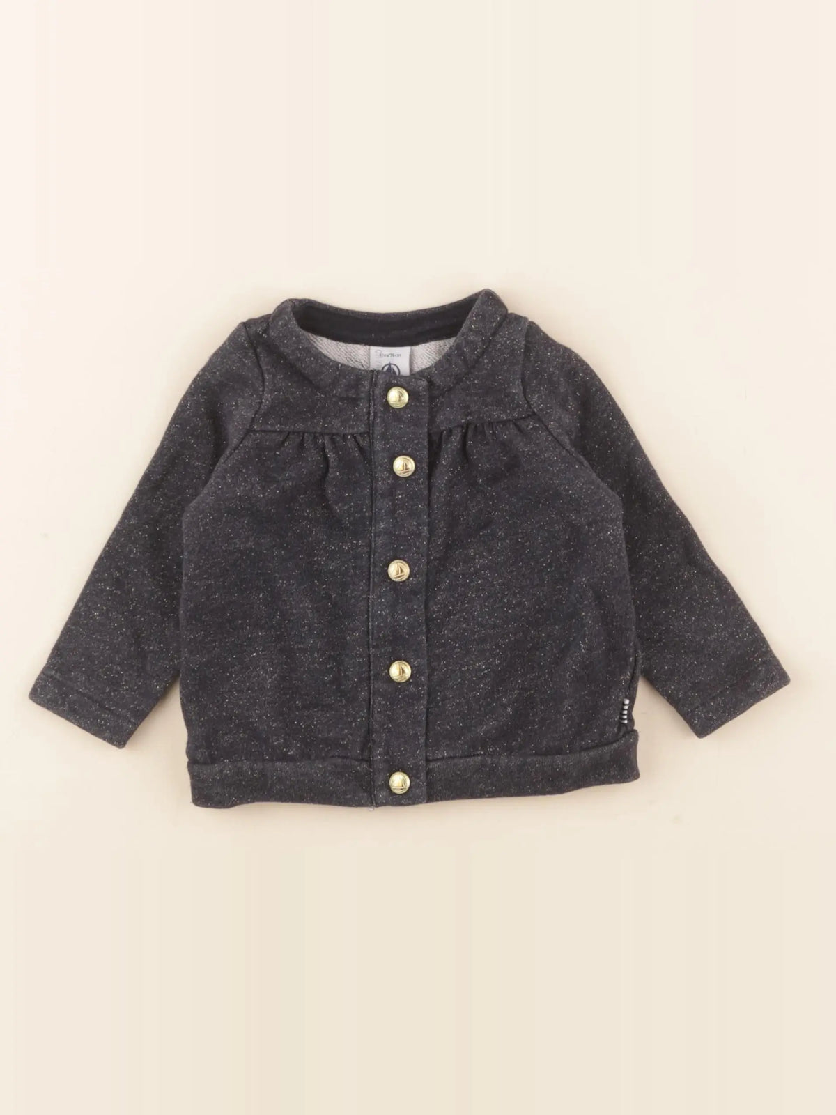 Petit Bateau - sweat bleu, or - 12 mois