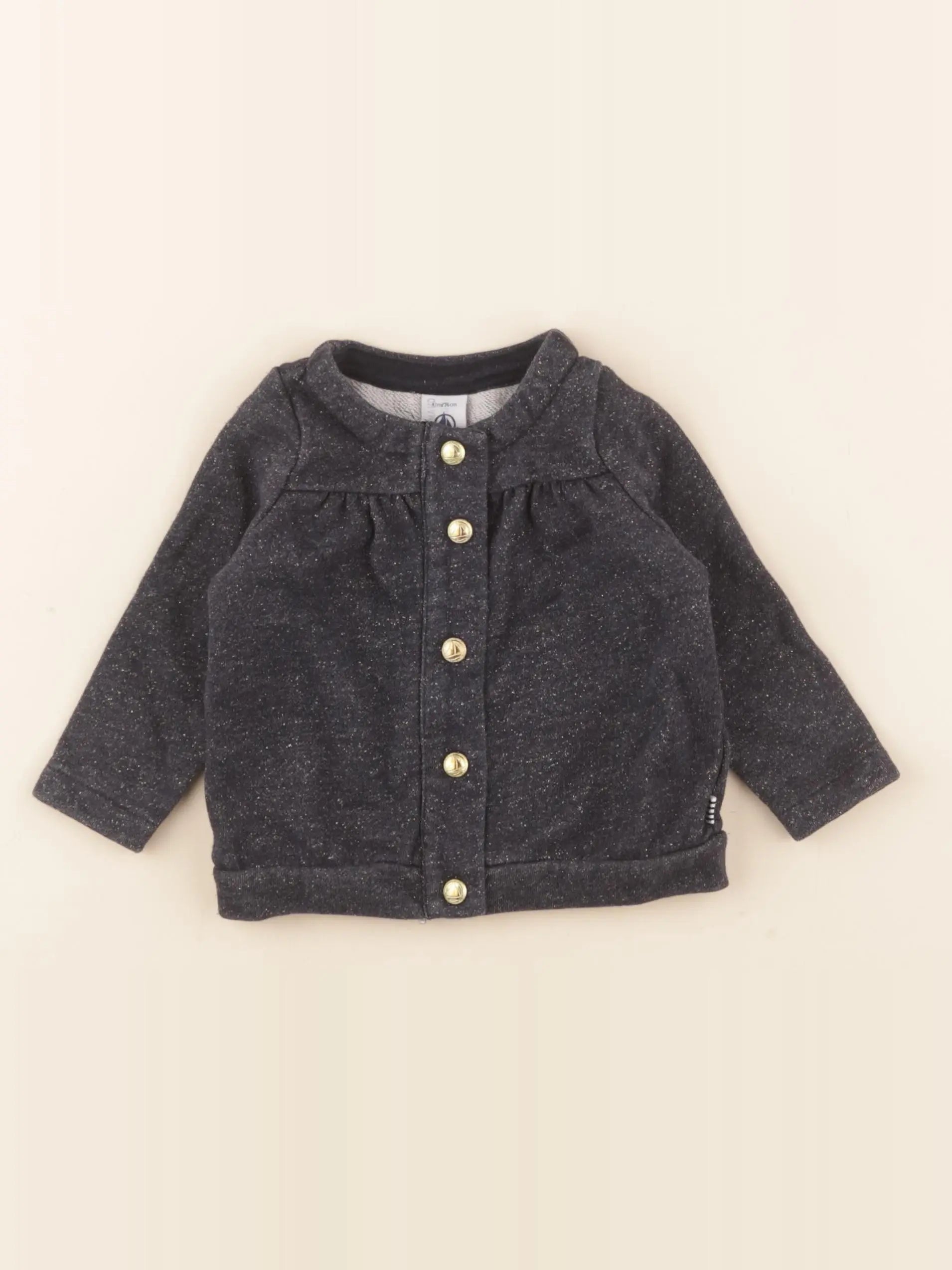 Petit Bateau - sweat bleu, or - 12 mois