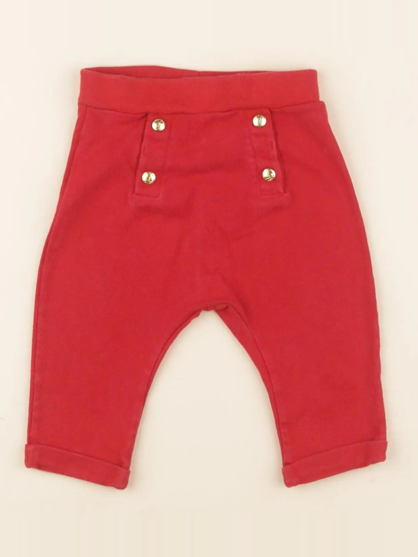 Petit Bateau - pantalon rouge - 6 mois