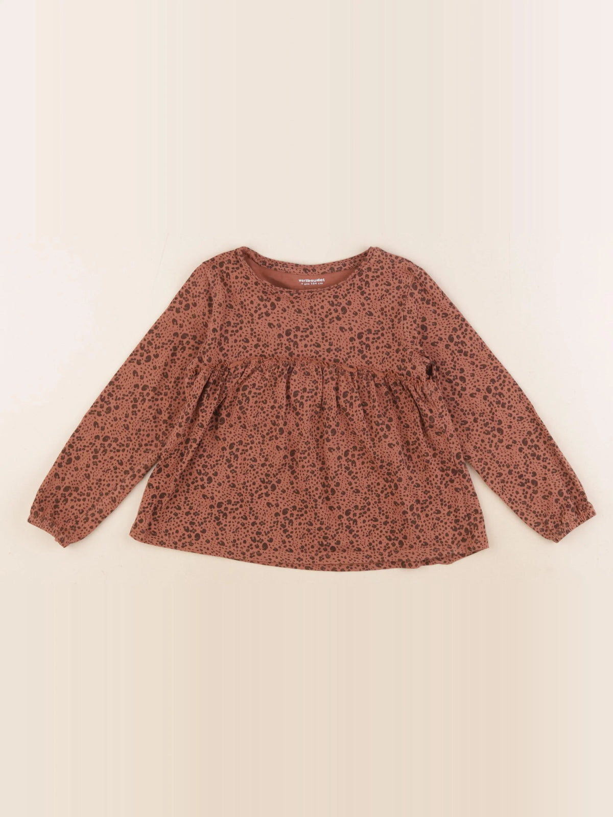 Vertbaudet - tee-shirt marron - 4 ans