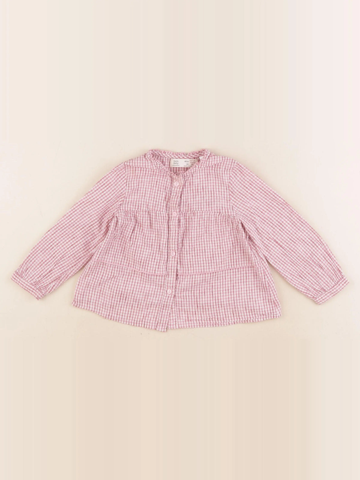 Zara - chemise rose - 12/18 mois