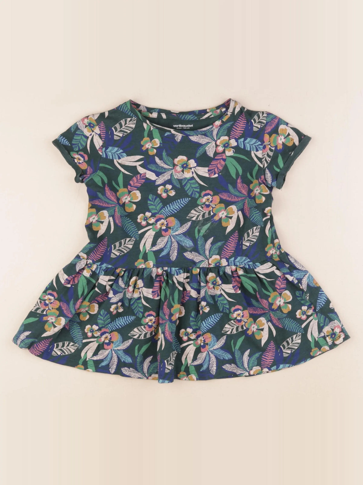 Vertbaudet - robe vert - 4 ans