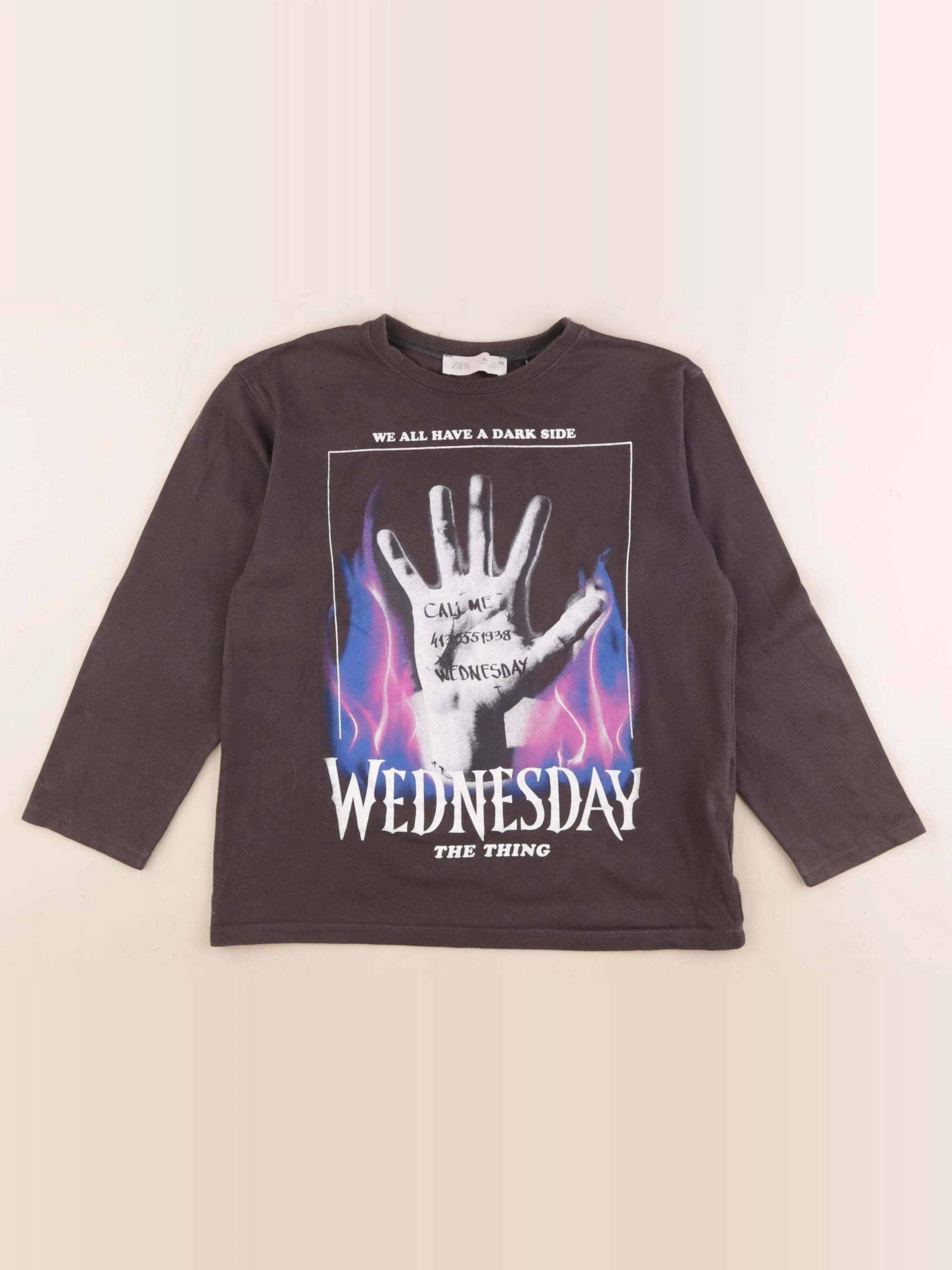 Zara - tee-shirt gris - 8/9 ans