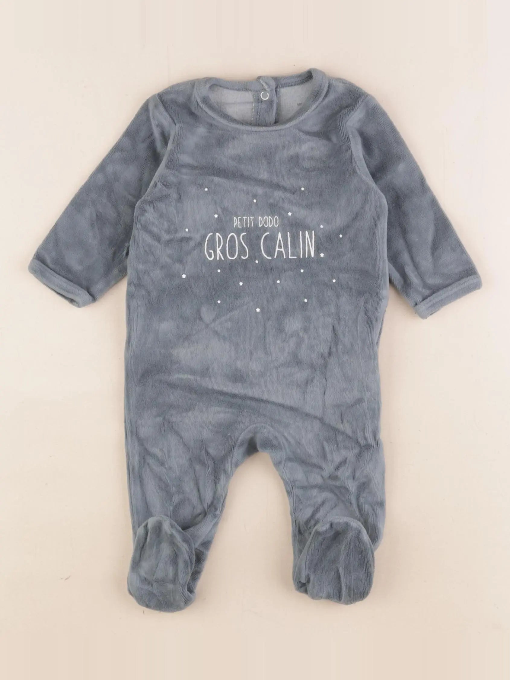 Vertbaudet - pyjama velours vert - 3 mois