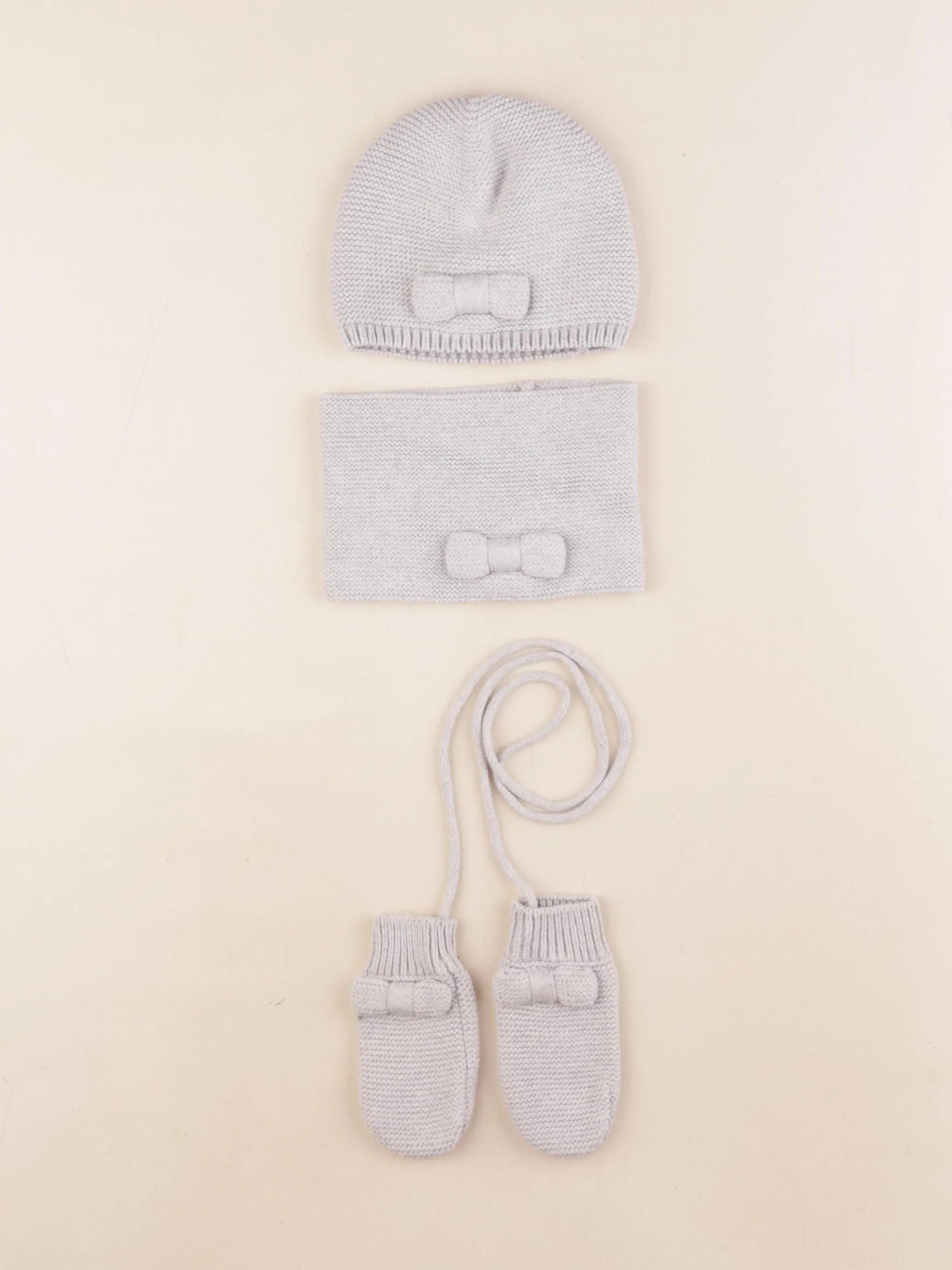 Jacadi - ensemble bonnet/moufles/tour de cou gris - 24/36 mois