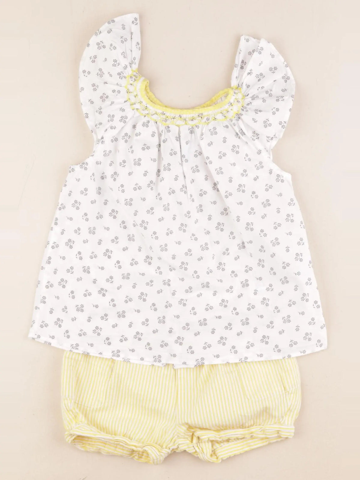 Jacadi - ensemble jaune, blanc - 36 mois