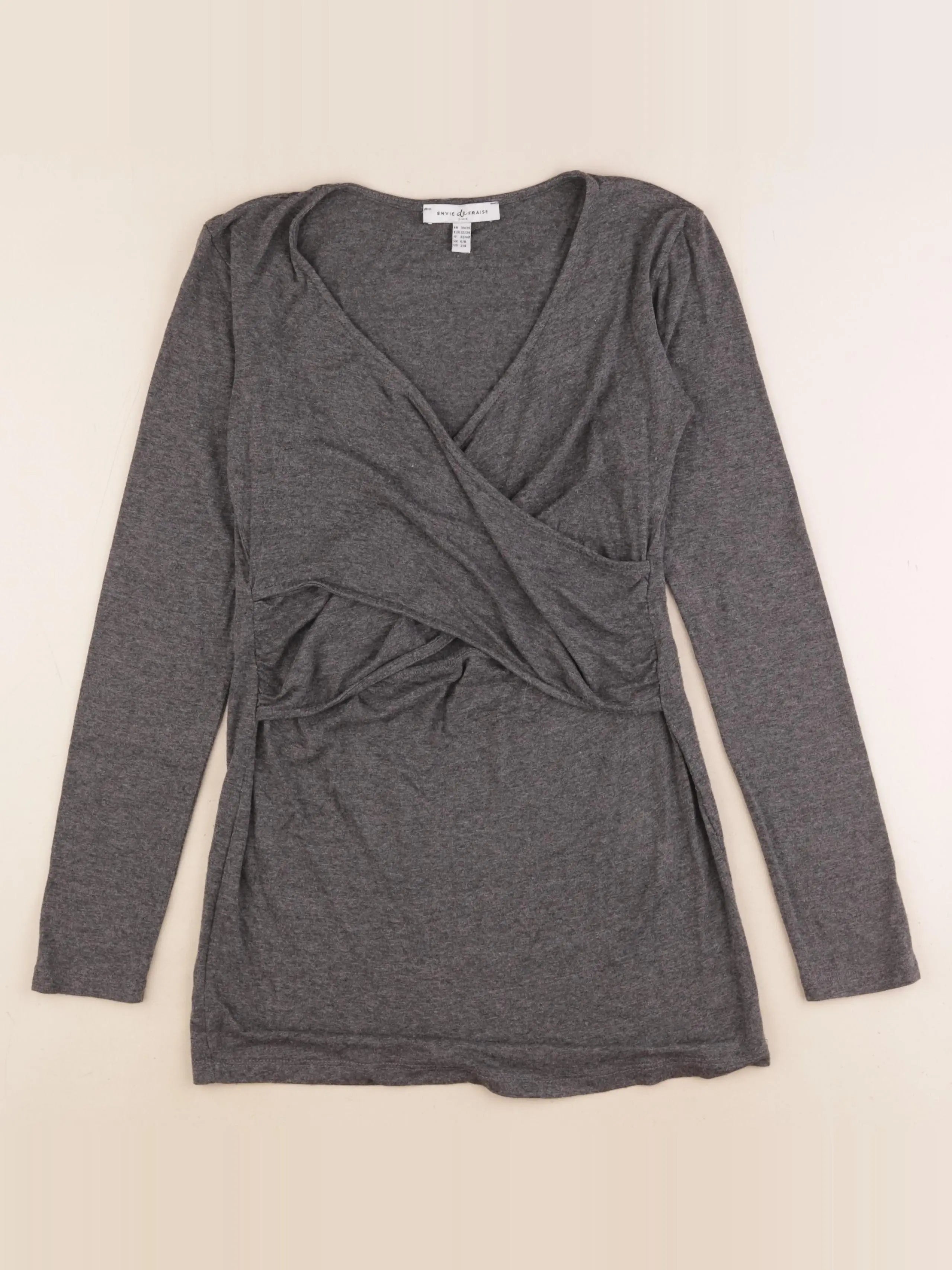 Envie de fraise - tee-shirt allaitement gris - 34 à 36