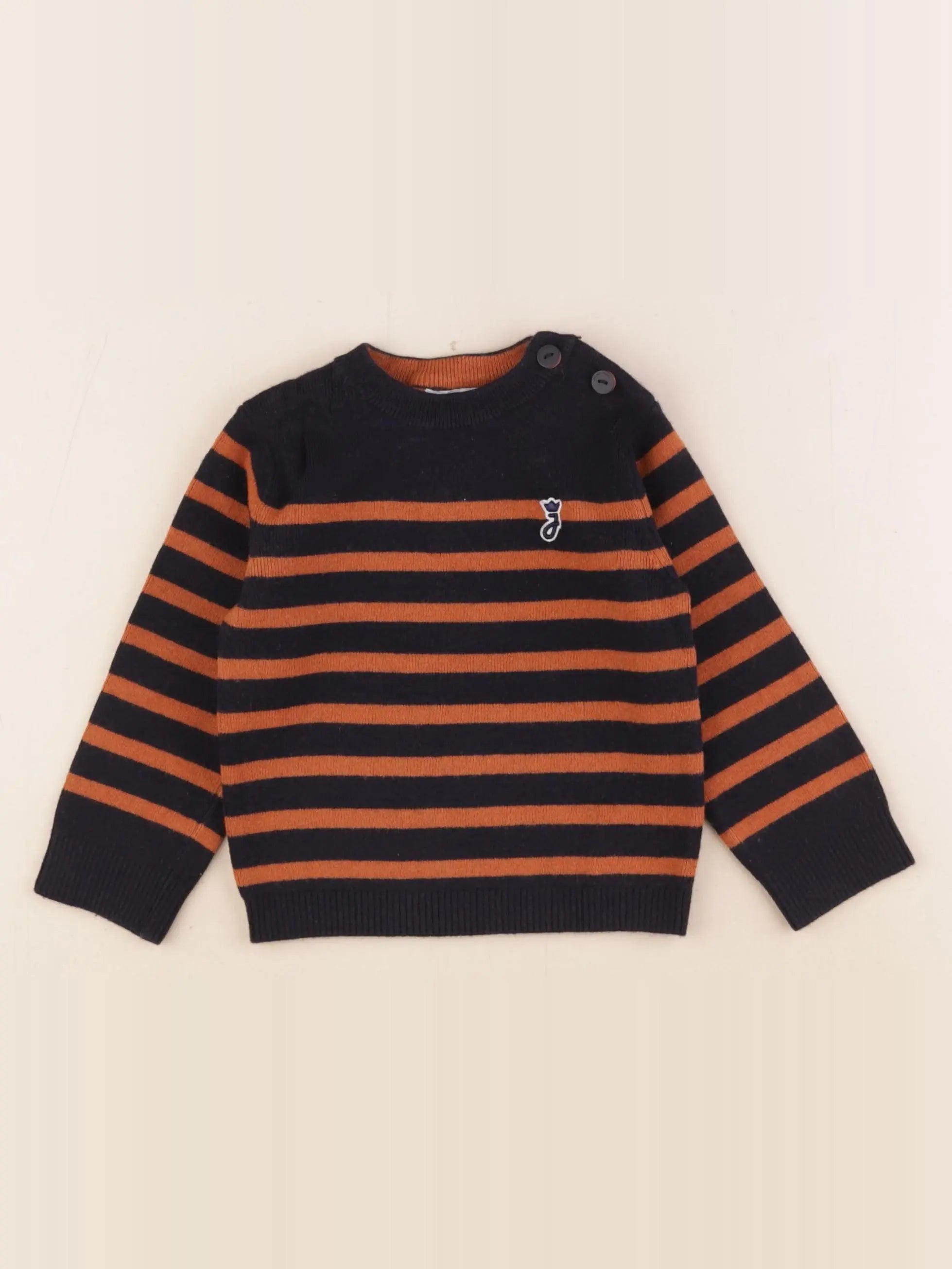 Jacadi - pull bleu, marron - 18 mois