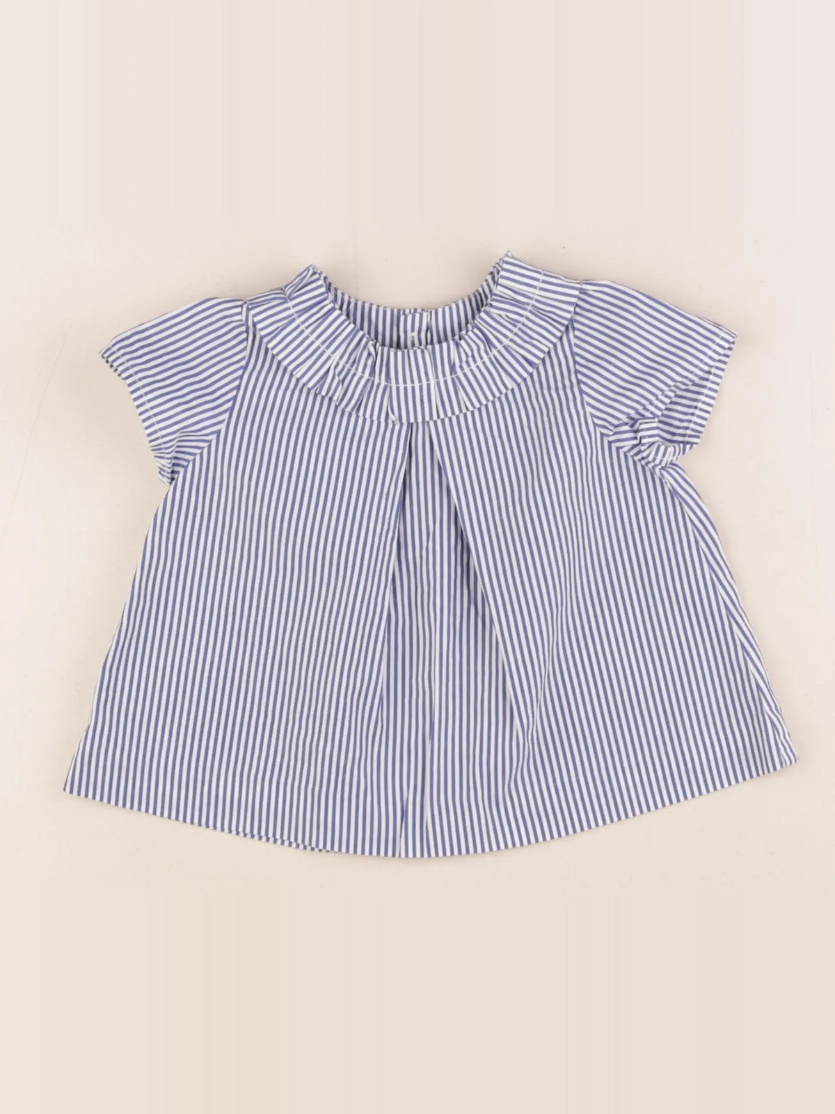 Jacadi - blouse blanc, bleu - 12 mois