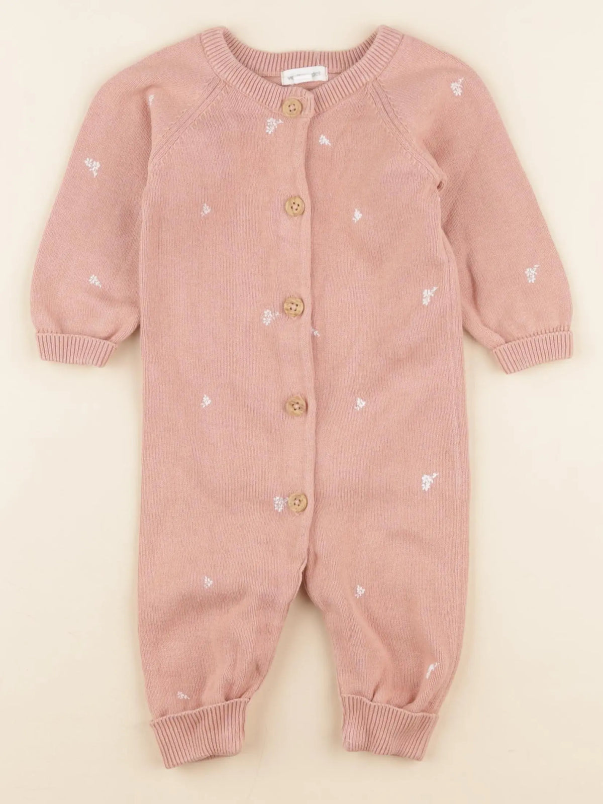 Vertbaudet - combinaison rose - 6 mois