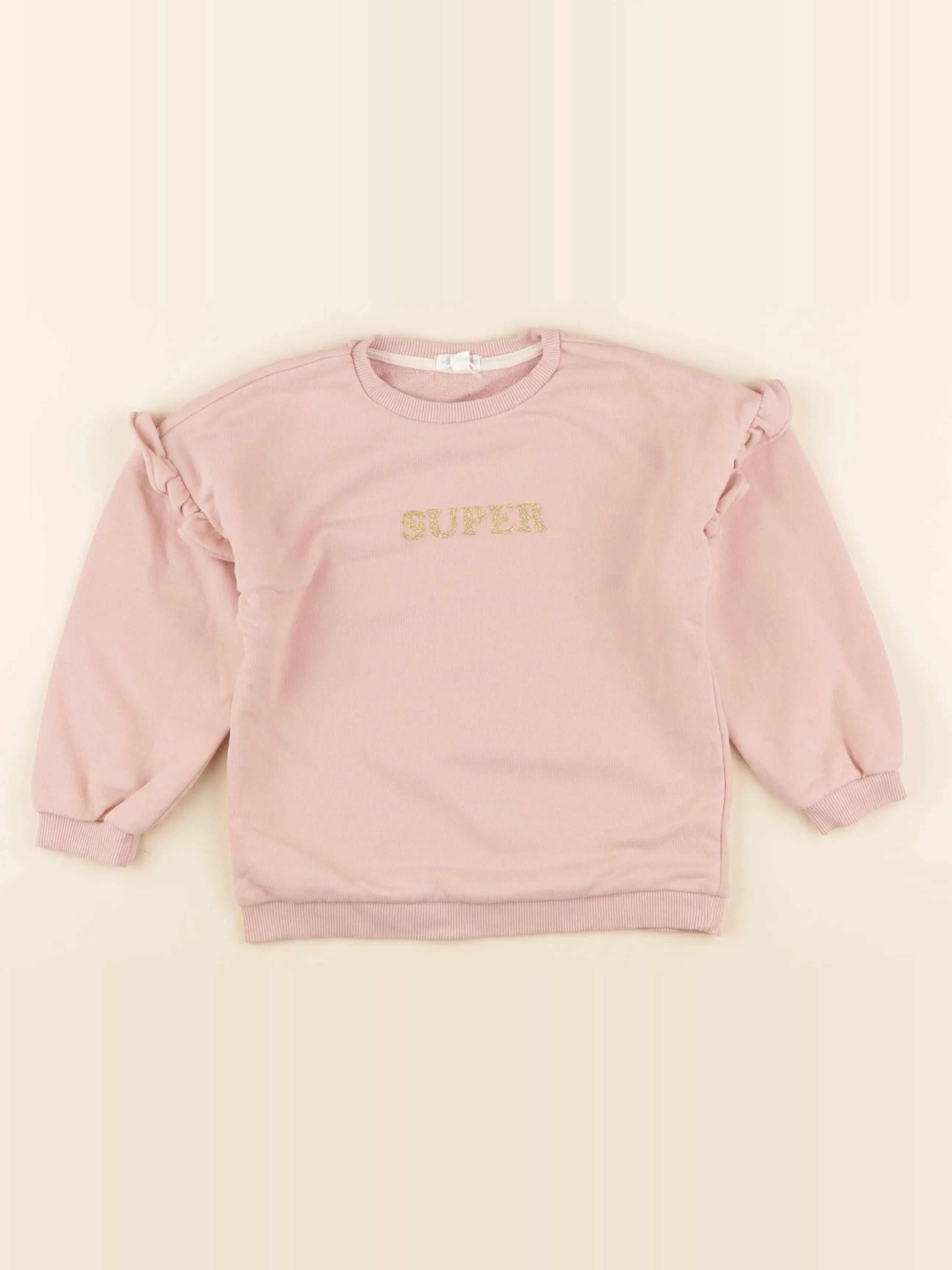 Vertbaudet - sweat rose - 6 ans