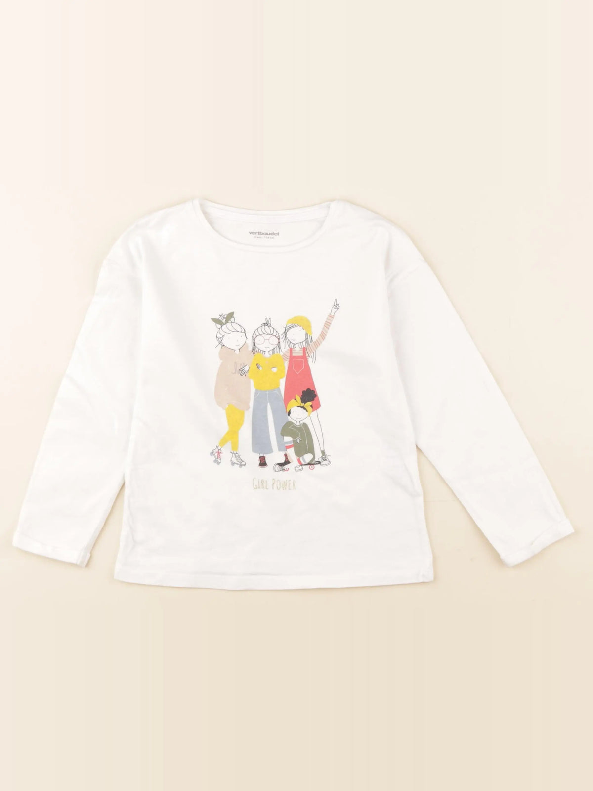 Vertbaudet - tee-shirt beige - 5 ans
