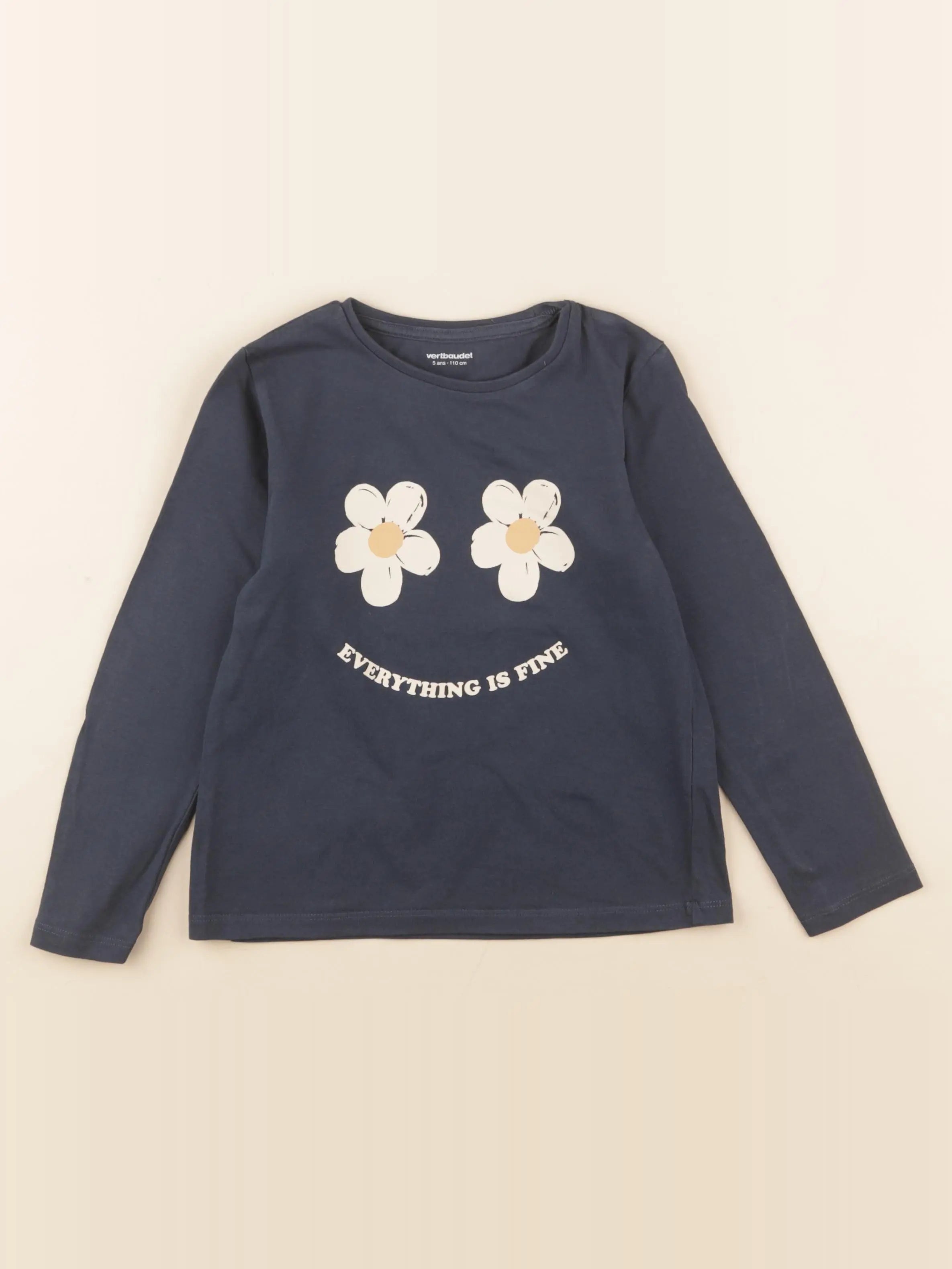 Vertbaudet - tee-shirt bleu - 5 ans