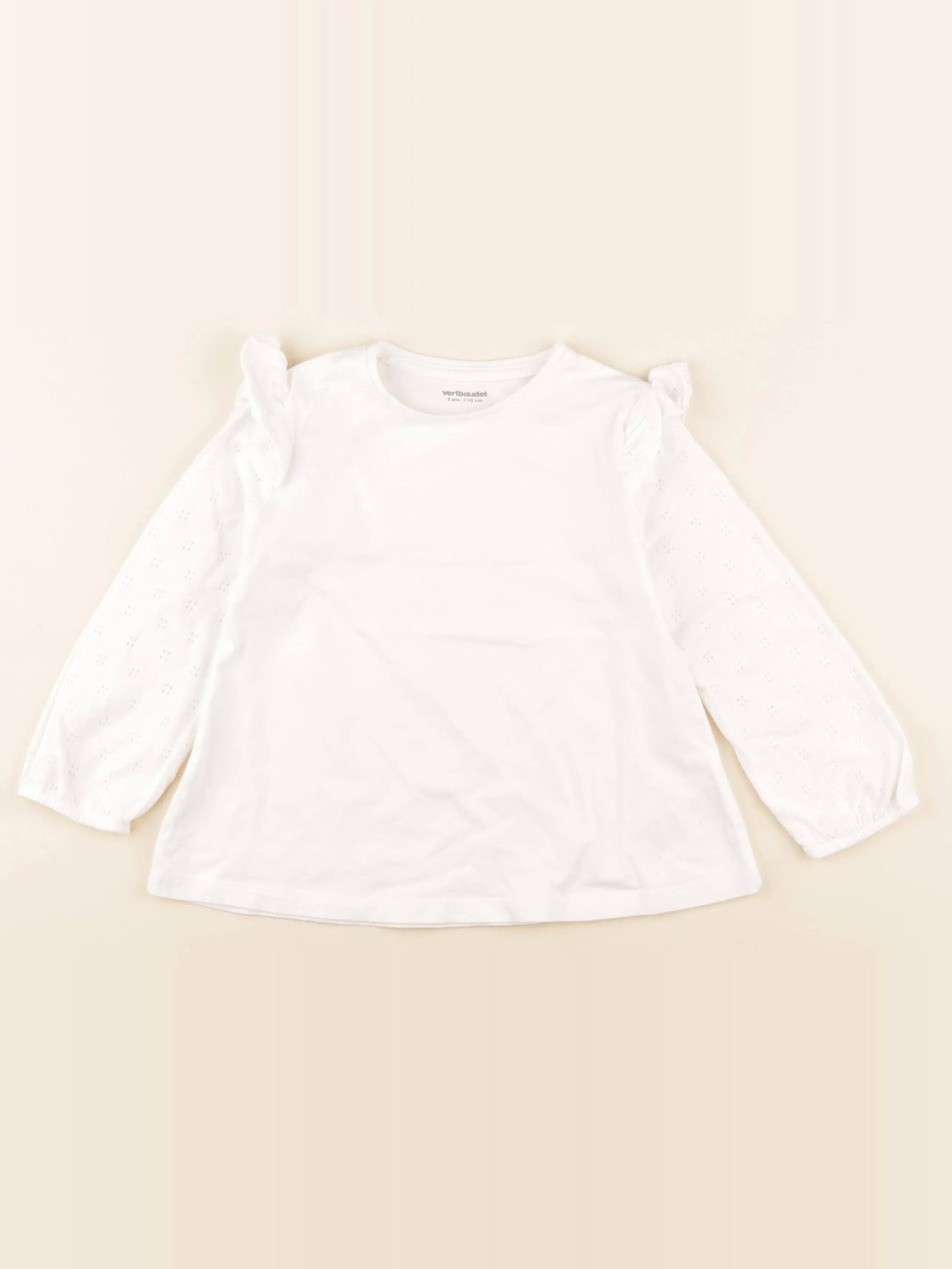 Vertbaudet - tee-shirt blanc - 5 ans