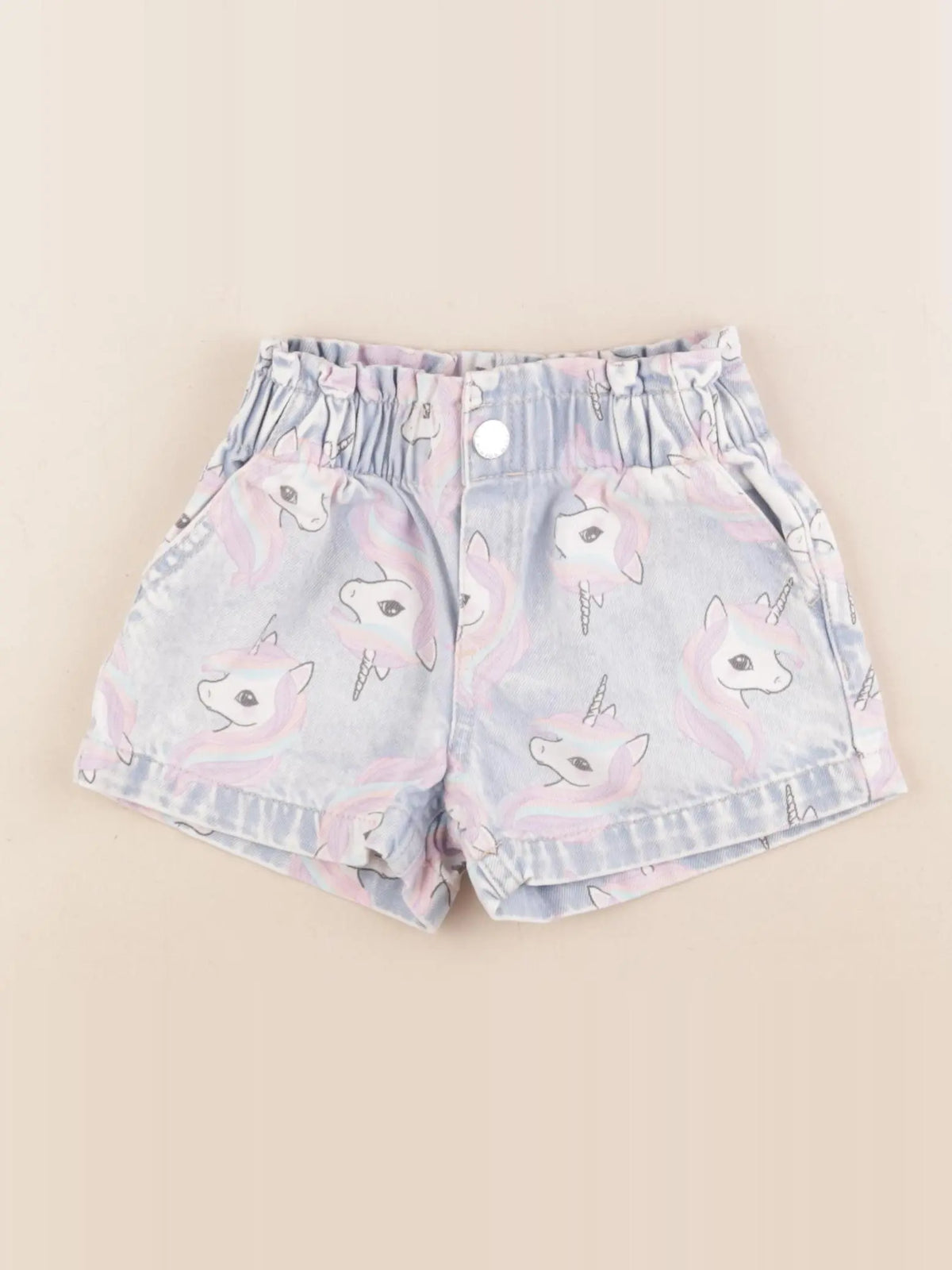 H&M - short bleu - 18/24 mois
