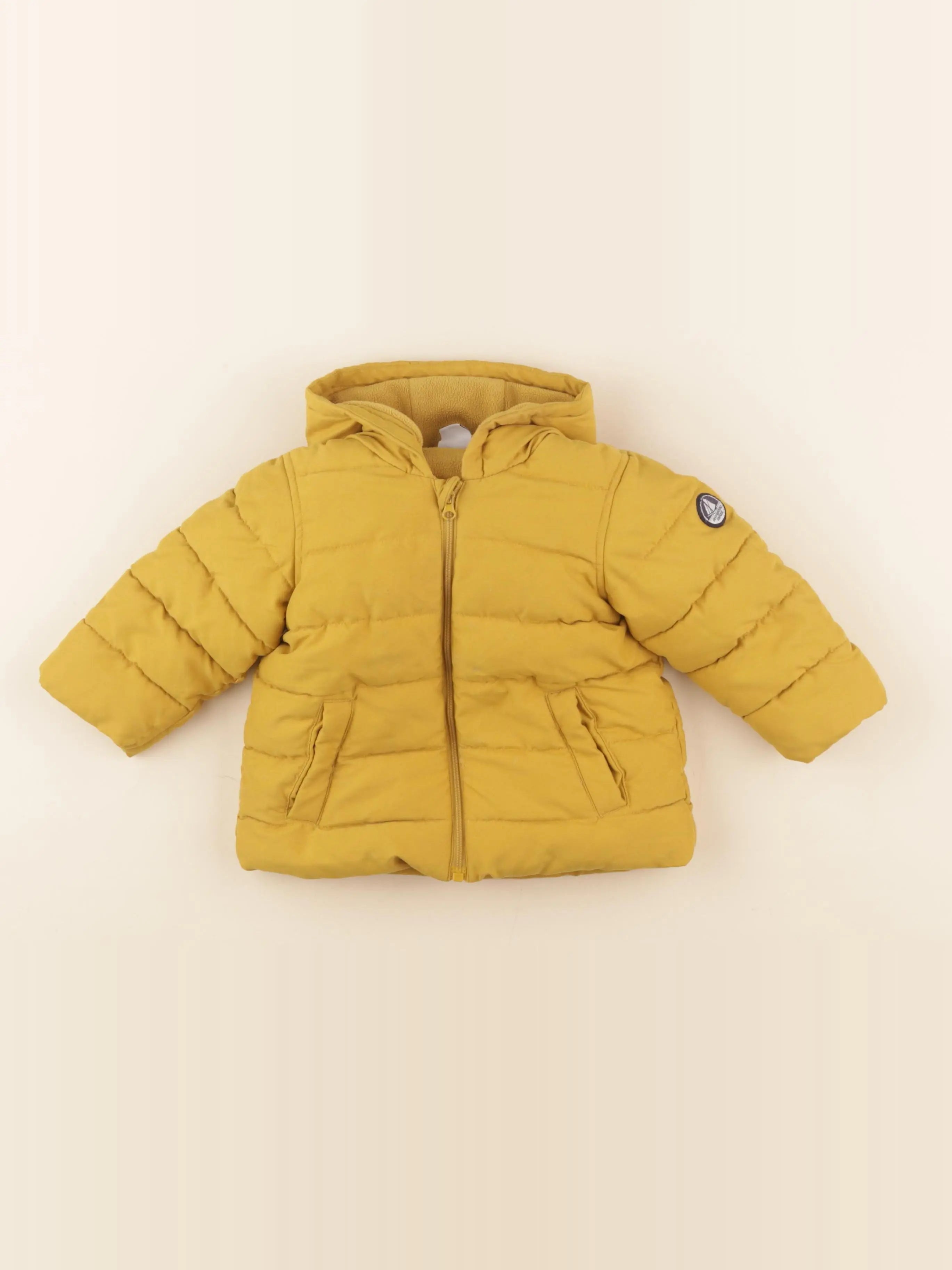 Petit Bateau - doudoune jaune - 12 mois