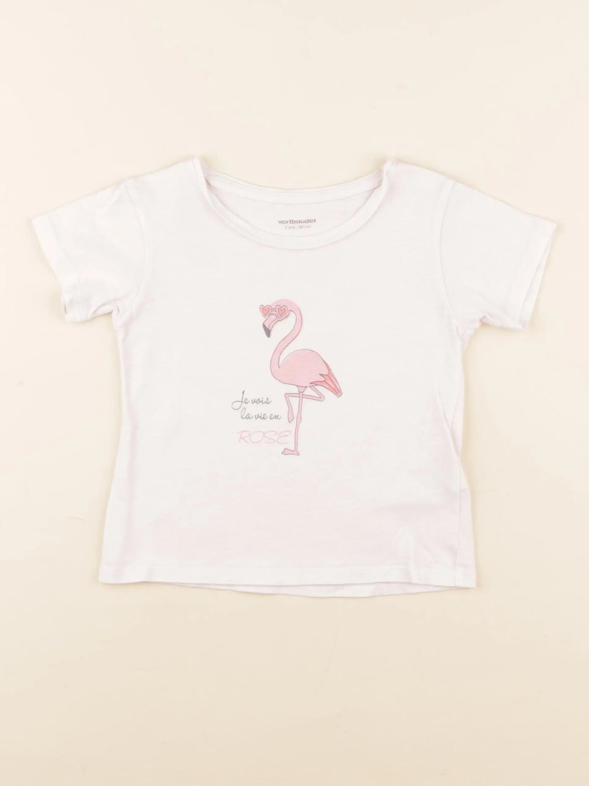 Vertbaudet - tee-shirt rose - 2 ans