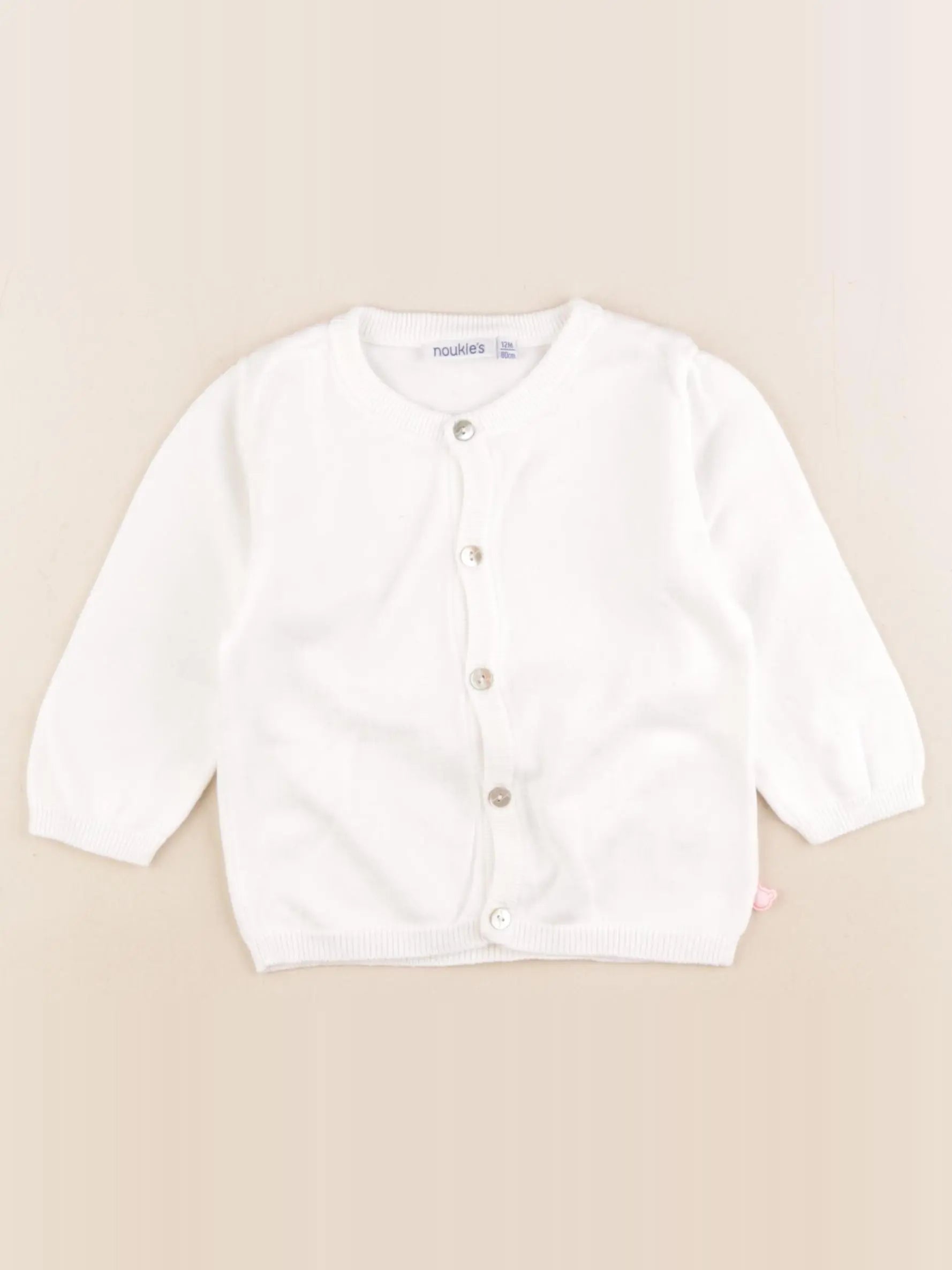 Noukie's - gilet blanc - 12 mois