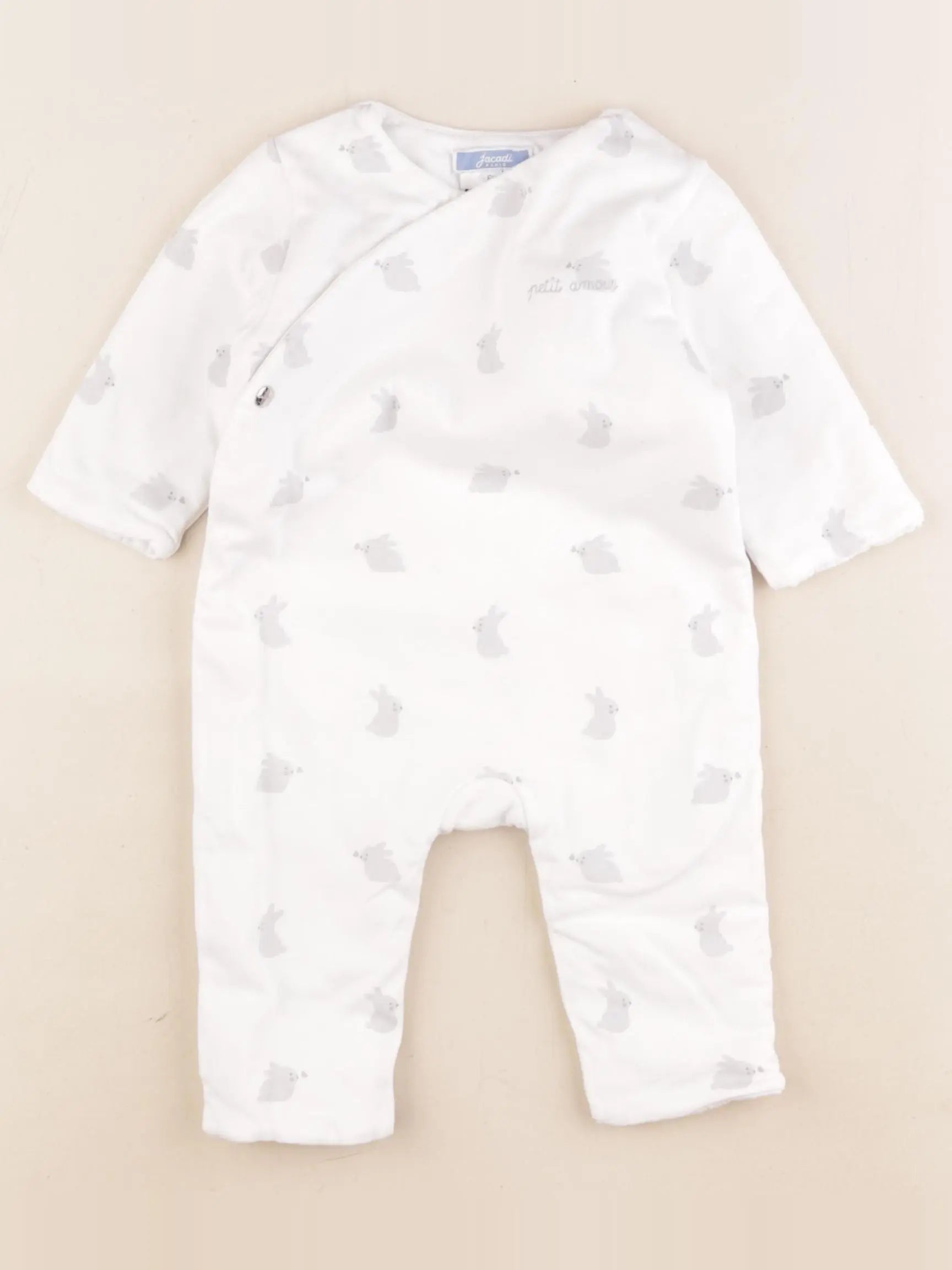 Jacadi - combinaison blanc, gris - 6 mois