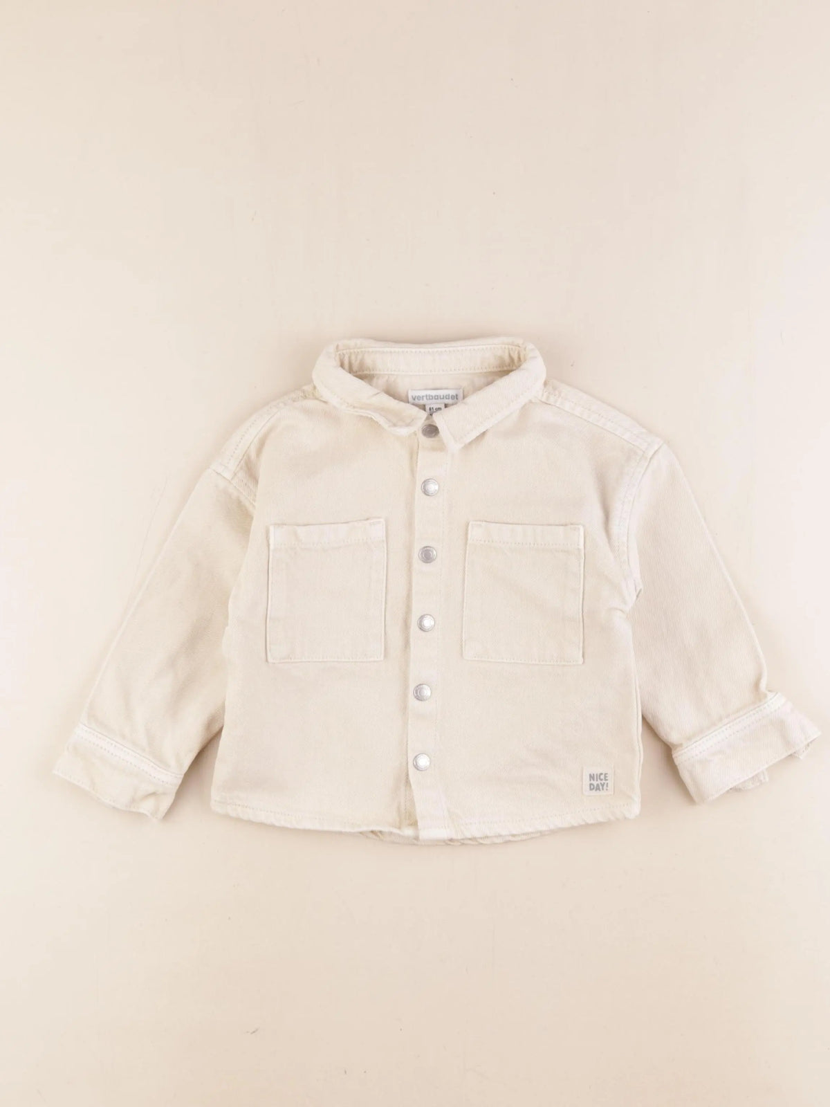 Vertbaudet - chemise beige - 18 mois