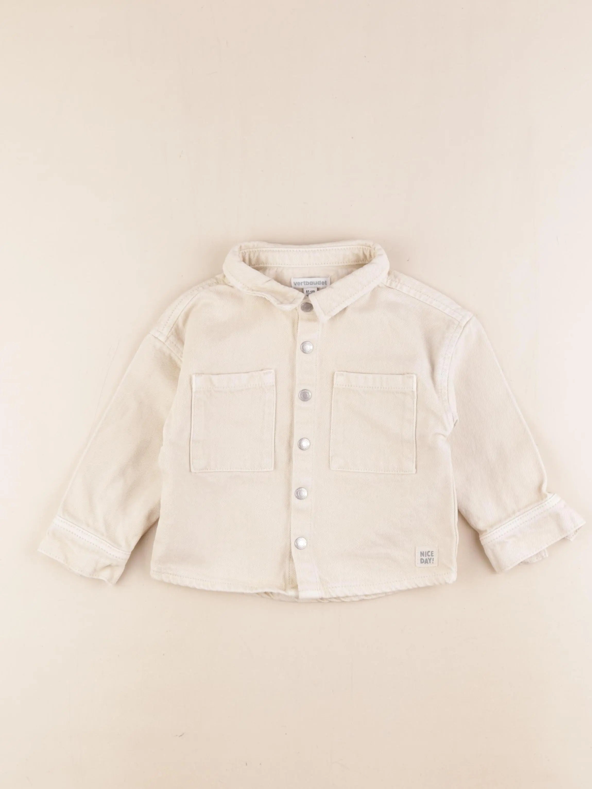 Vertbaudet - chemise beige - 18 mois