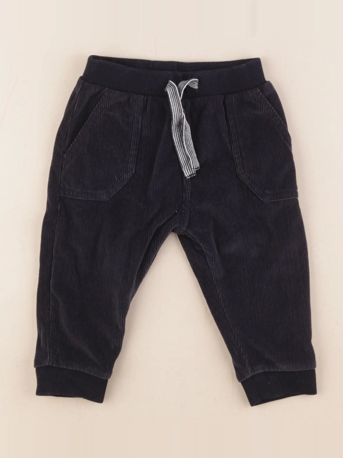 Petit Bateau - pantalon doublé bleu - 6 mois
