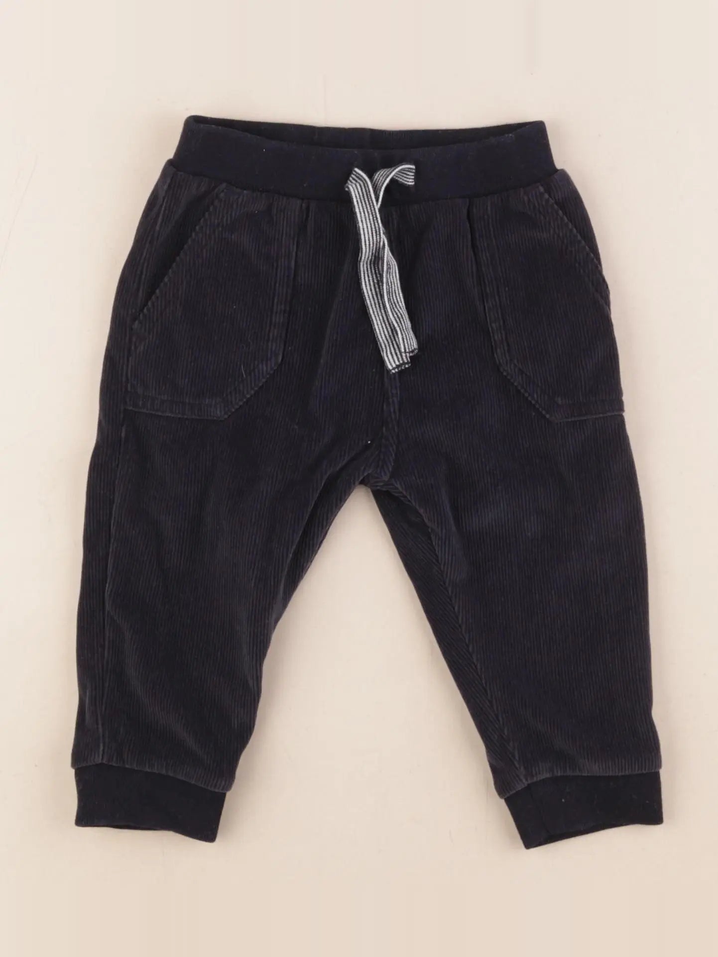 Petit Bateau - pantalon doublé bleu - 6 mois