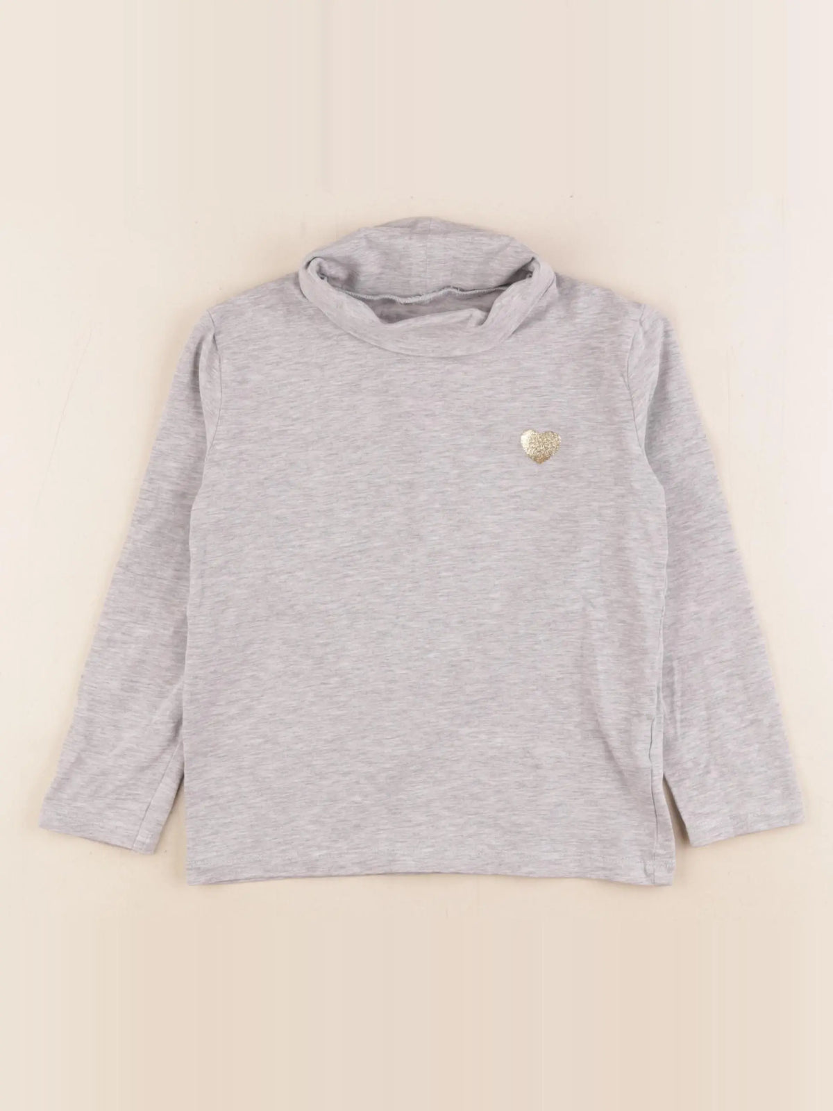 Vertbaudet - sous-pull gris, or - 5 ans