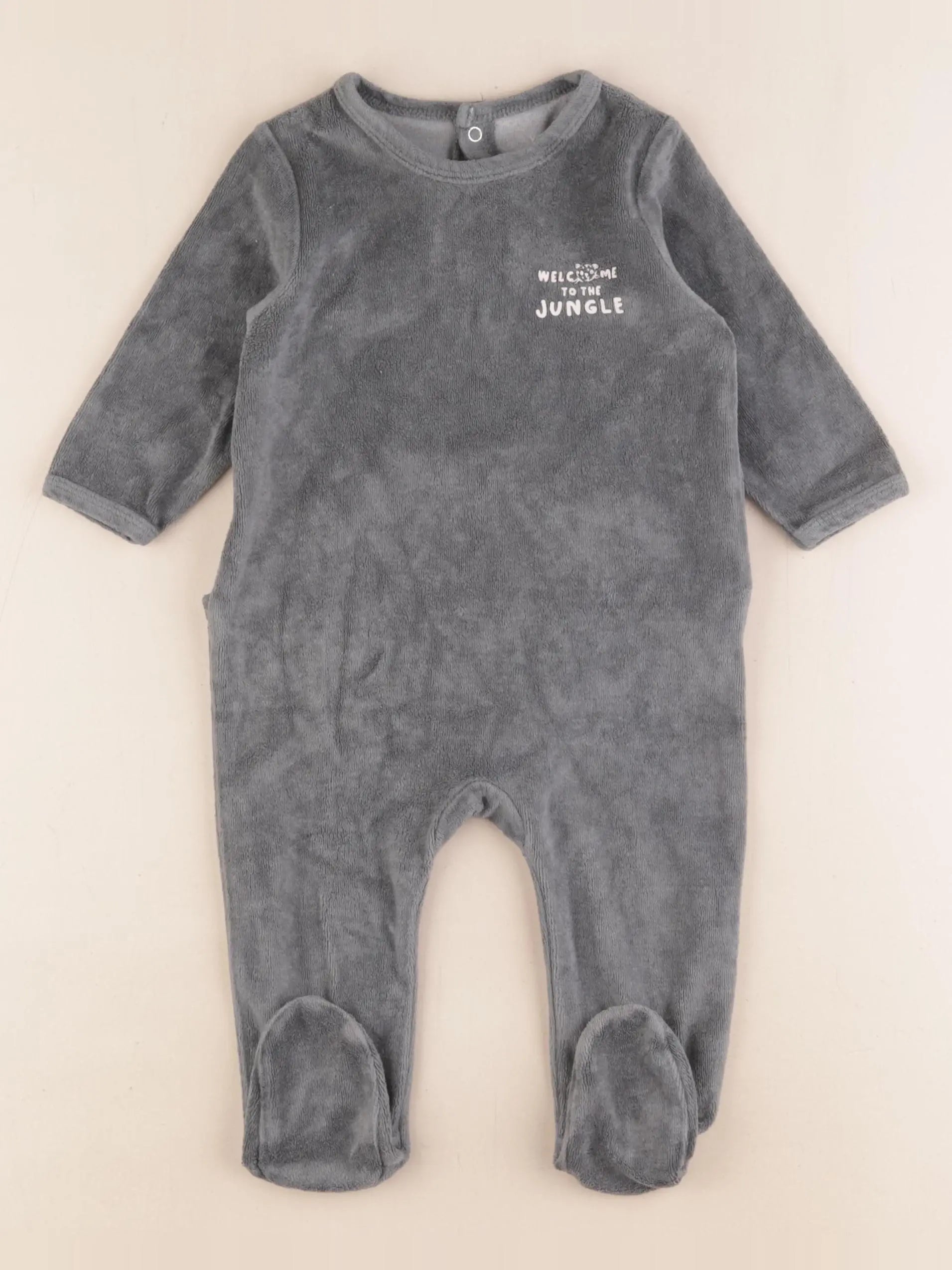 Vertbaudet - pyjama velours vert - 9 mois