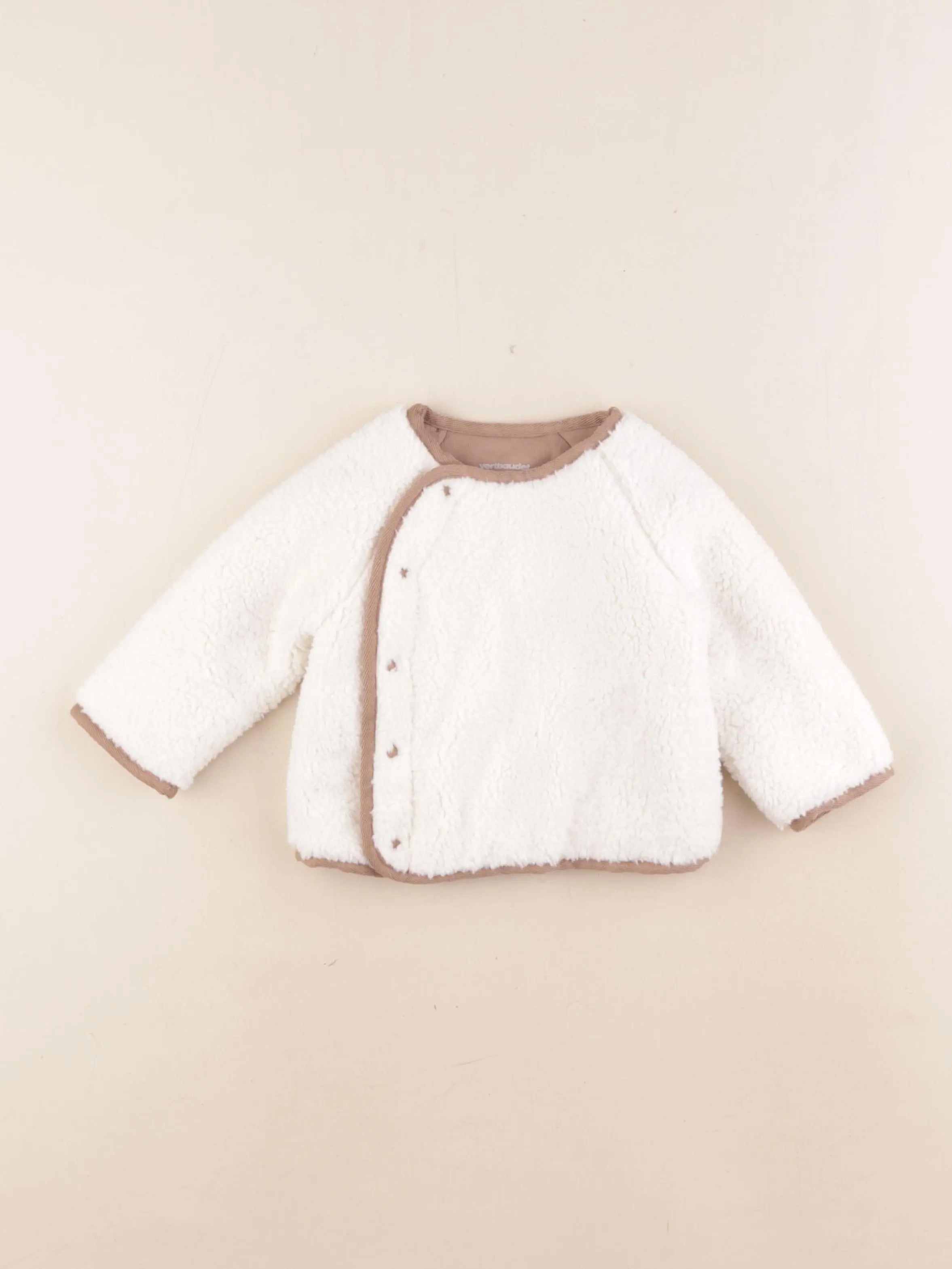 Vertbaudet - veste beige - 6 mois