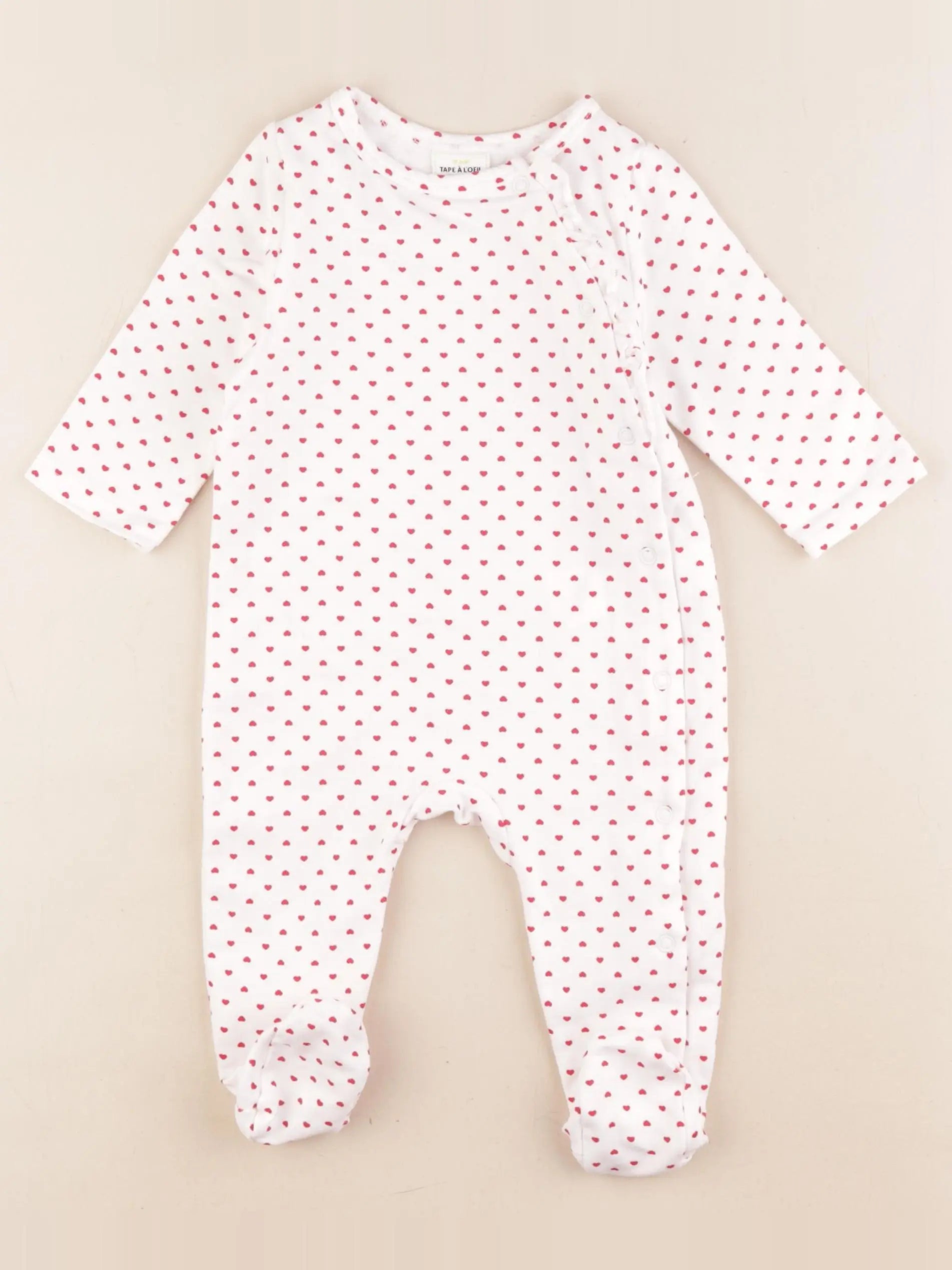 Tape à l'oeil - pyjama coton blanc, rouge - 6 mois